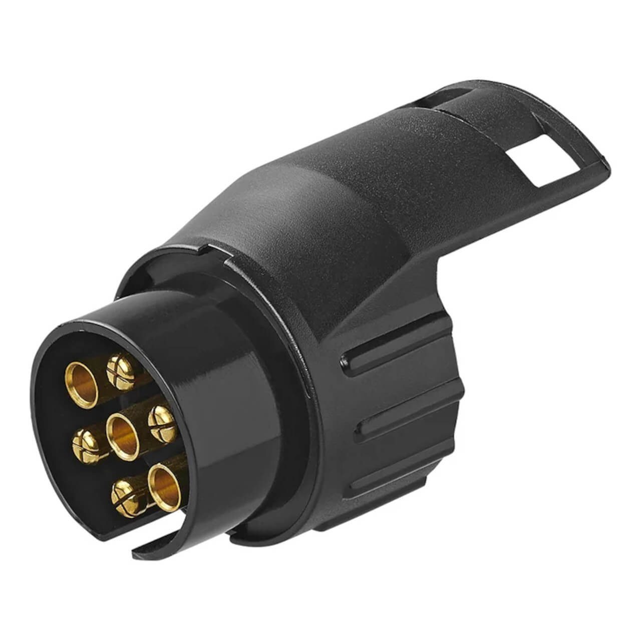 ProPlus Adapter kontra von 7- auf 13-polig Anhänger-Adapter 7-polig und  13-polig, Schwarz Kunststoff Mini-Ausführung Adapterstecker Kurzadapter  Anhänger