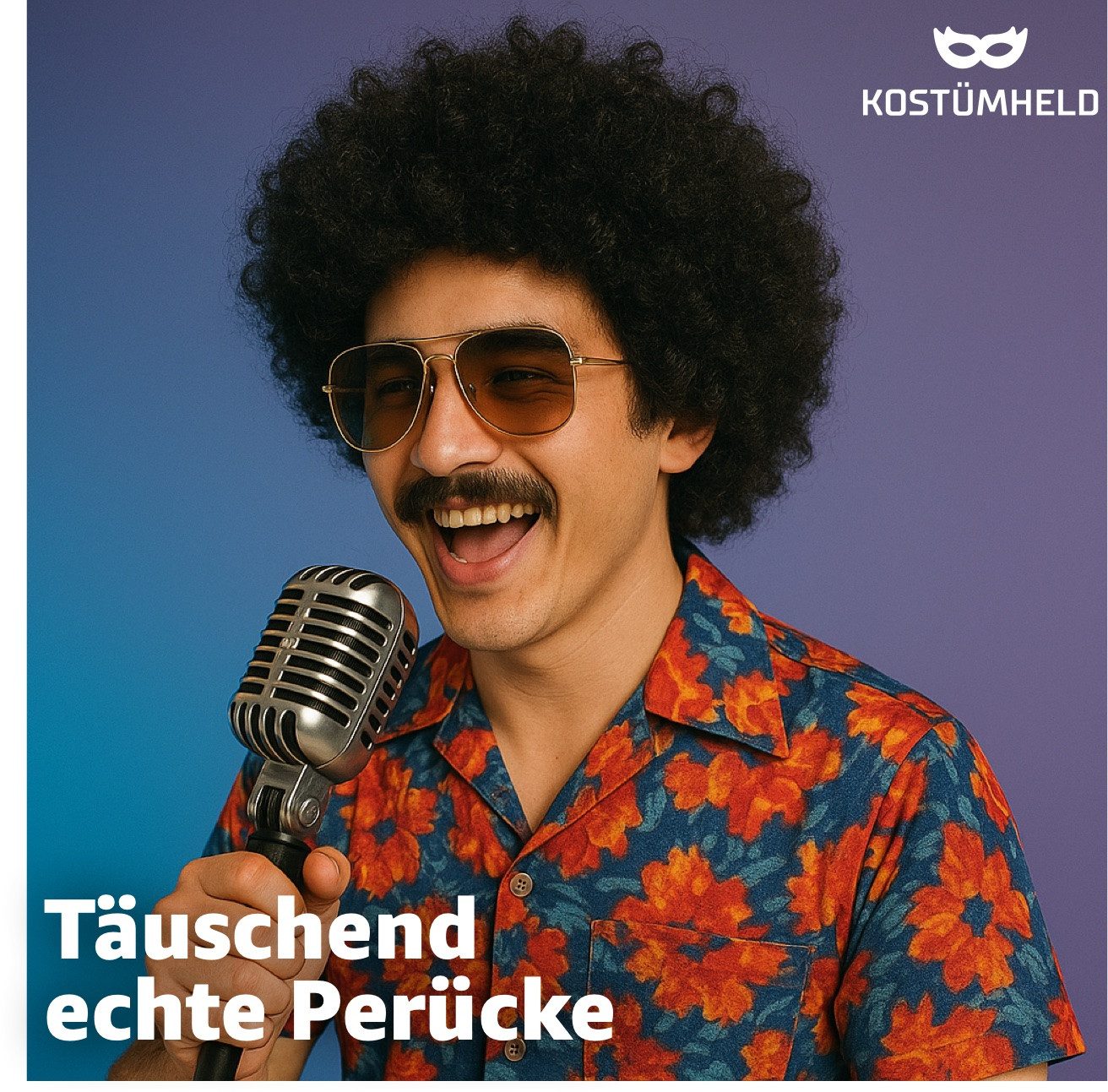 TK Gruppe Kostüm Afro Perücke – Voluminöse Lockenperücke für Fasching, Karneval