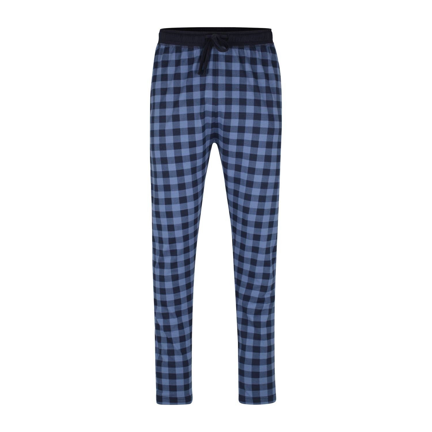 TOM Taschen Blau Pyjama Schlafhose, Sofahose 1 tlg) TAILOR mit seitlichen Hose, Pyjamahose, kariert (nur