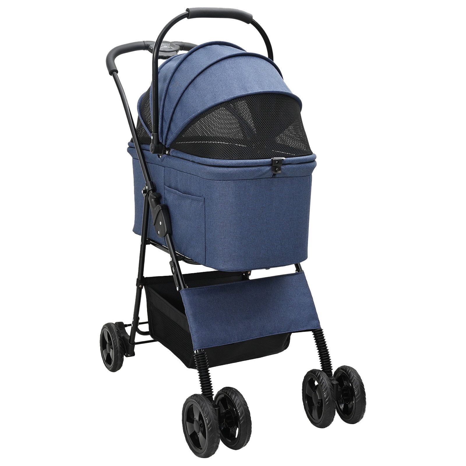 Hundebuggy Faltbarer Haustierwagen Blau 81 x 47 x 99 cm 600D Oxford Stoff
