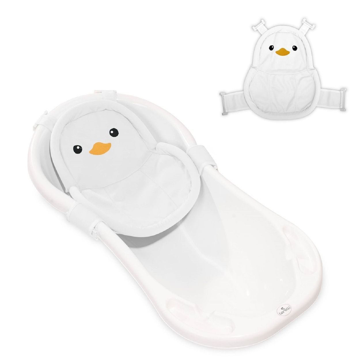 LORELLI Wanneneinlage Pinguin, B: 28 cm, L: 28 cm, 1-tlg., Kunststoff-Clips, Badewannennetz, schnell trocknend, passend 84–100 cm