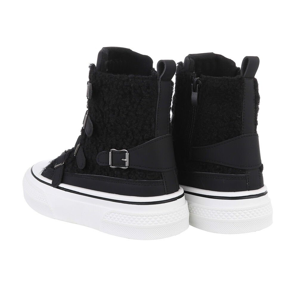Ital-Design Damen High-Top Freizeit Sneakerboots (85255525) Flach Sneakers High in Schwarz