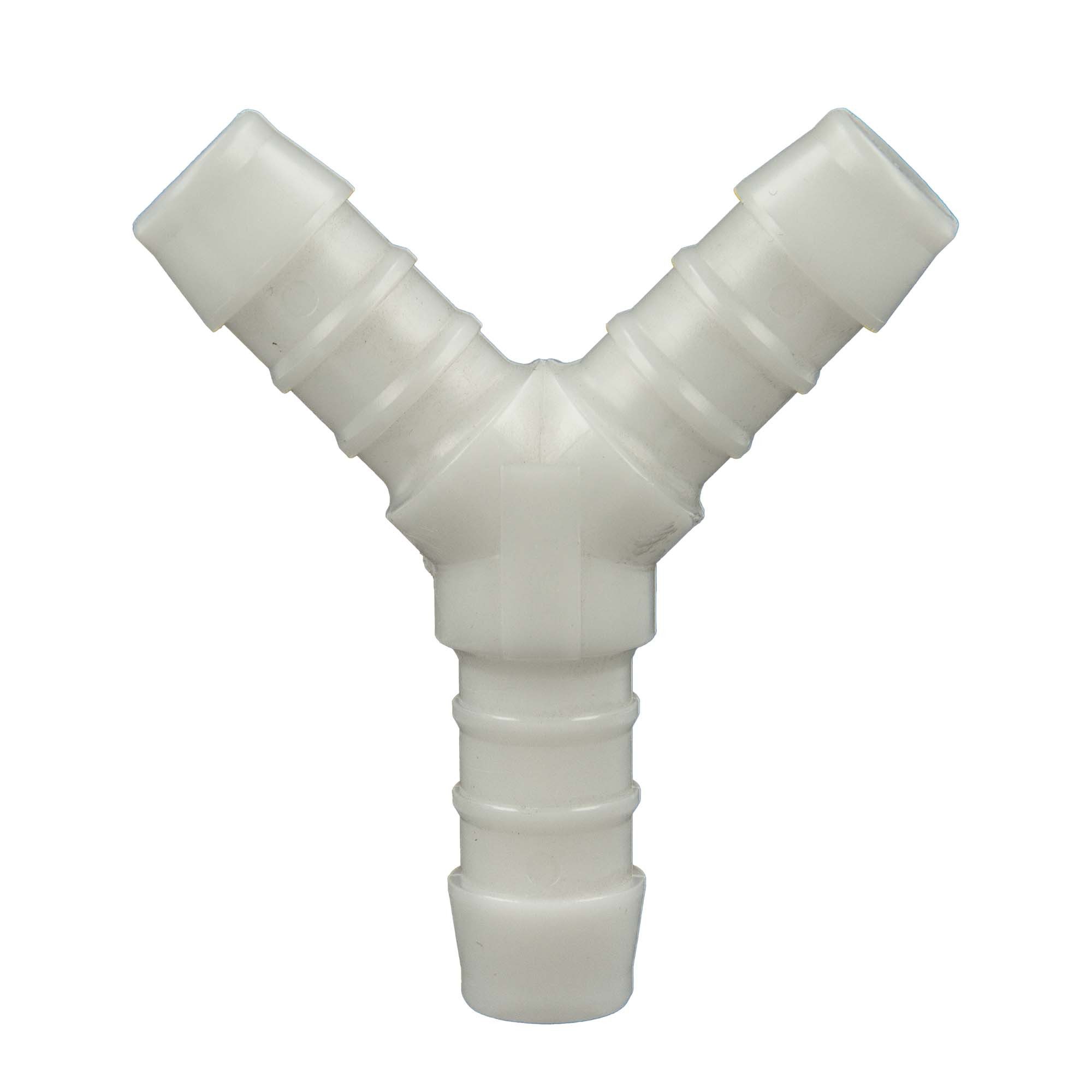 tecuro Schlauchtülle Schlauchverbinder Y-Stück, für Industrie und Garten - Nylon weiß