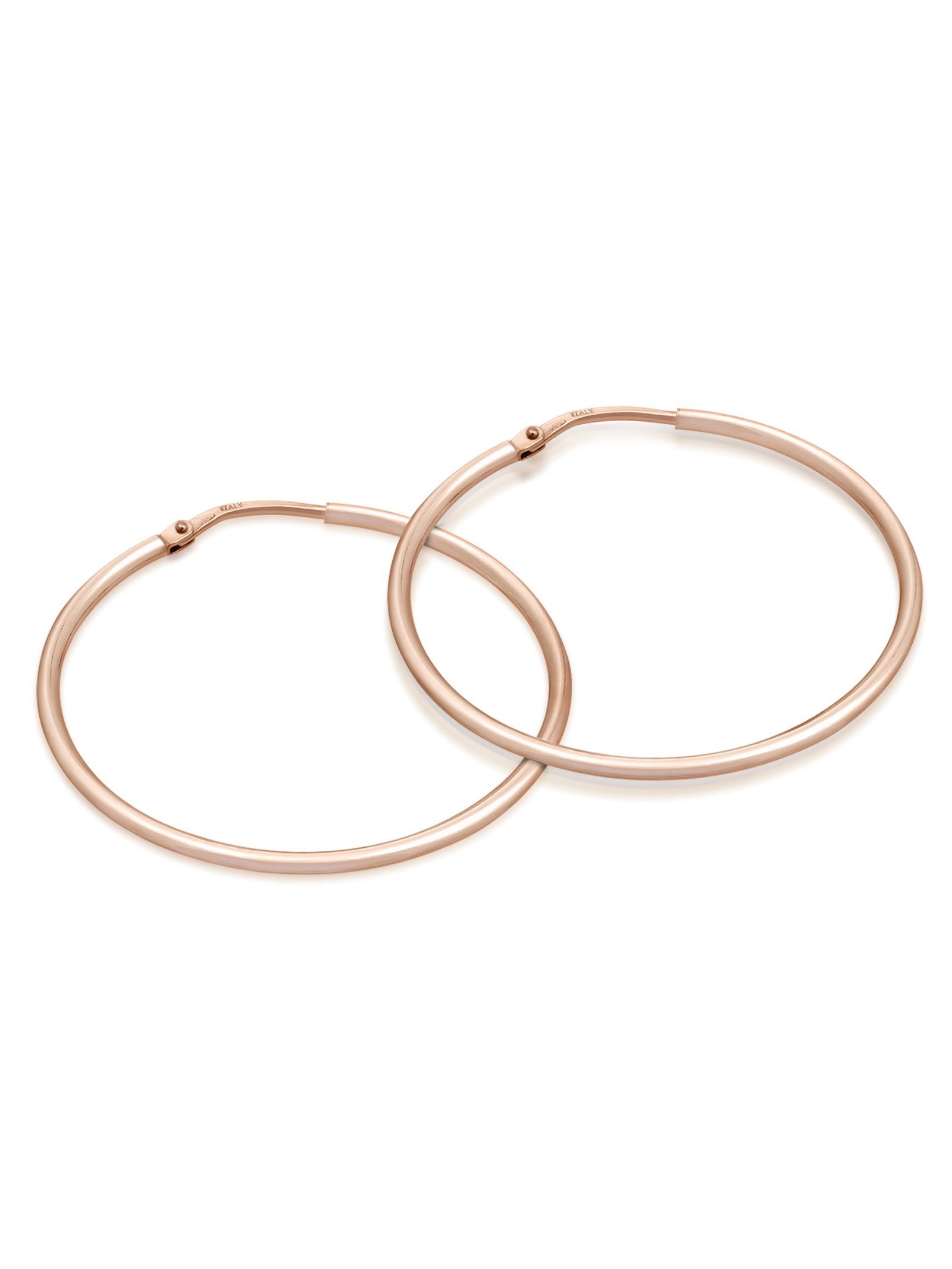 modabilé Paar Creolen Kreolen ORBIT Kreis, Damen Ohrringe rund 35mm, Silber 925, Roségold Vergoldet kreisförmig