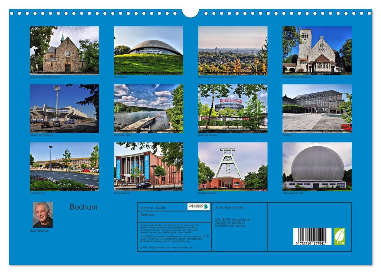 Thumbnail - CALVENDO Wandkalender Bochum (Wandkalender 2026 DIN A3 quer), CALVENDO Monatskalender