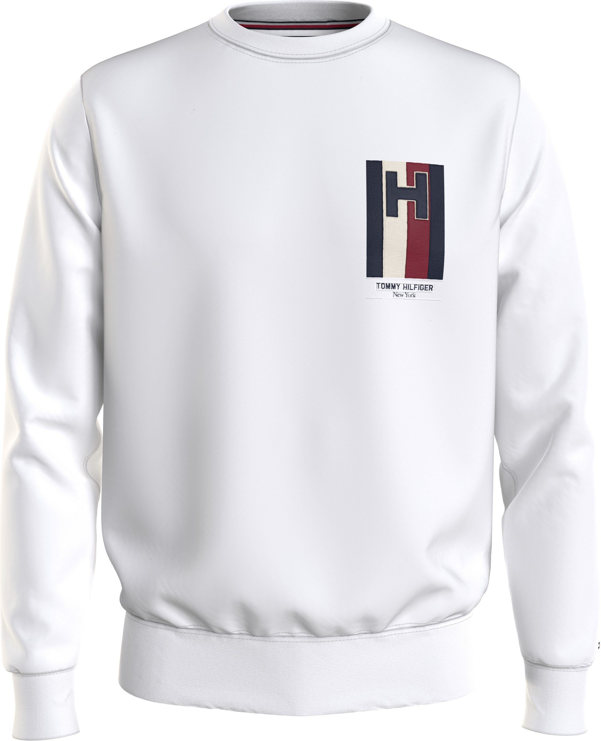 Tommy Hilfiger Sweater H EMBLEM CREWNECK mit auffalligen Print auf der Brust