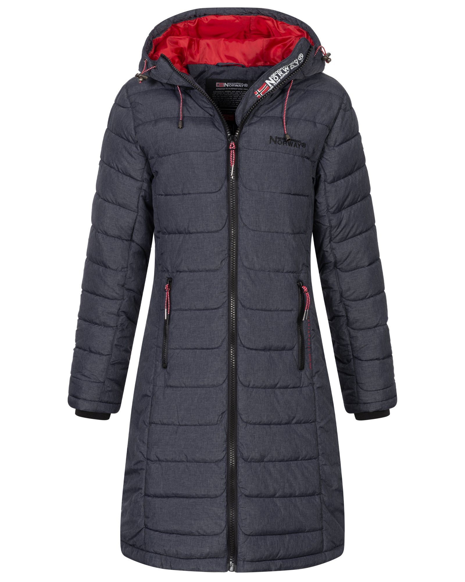 Geographical Norway Steppmantel Damen Winter Jacke Stepp Mantel Lange Steppjacke Wintermantel parka