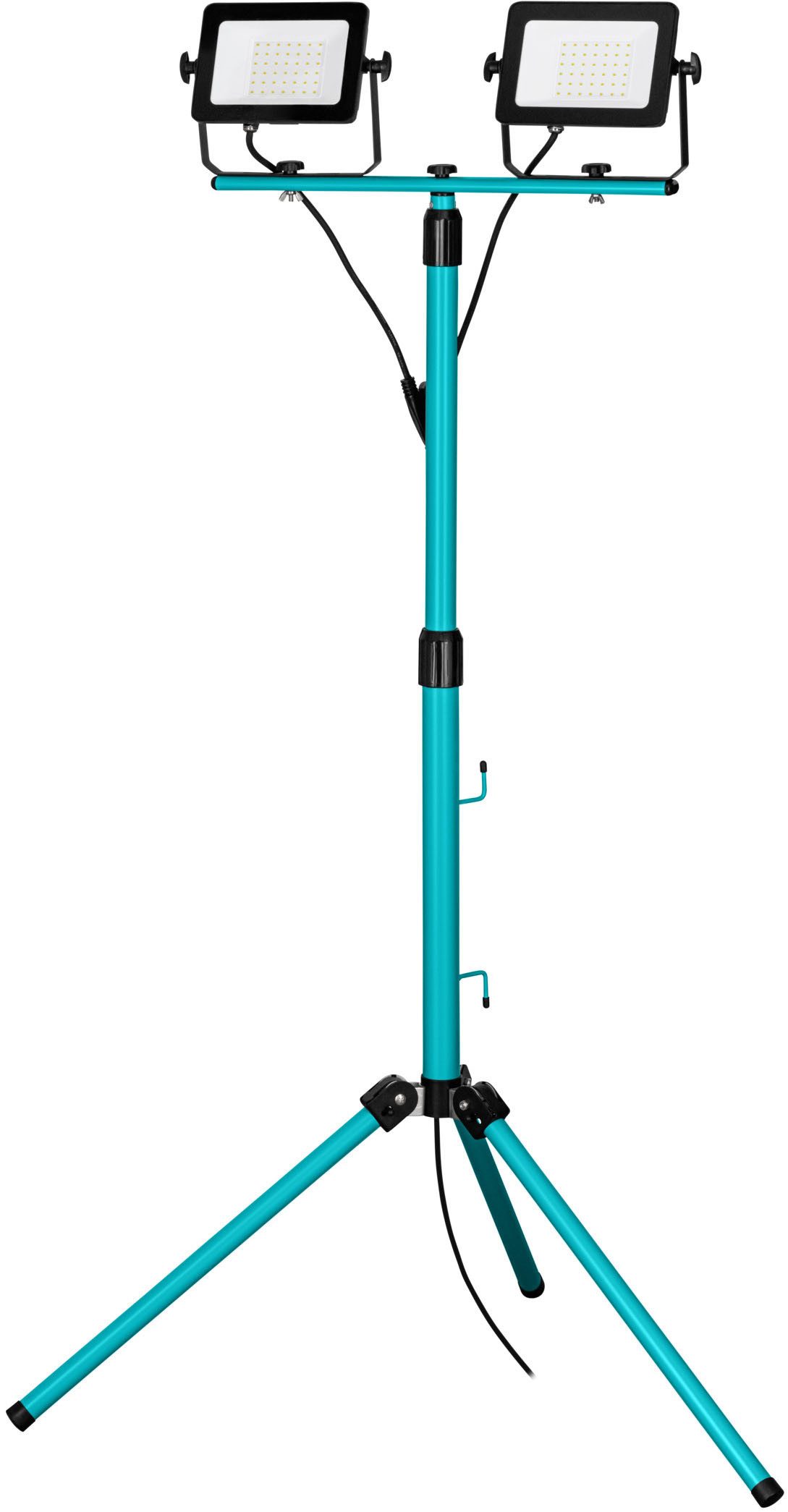 EGLO Deckenstrahler AVELAR Strahler - Alu, Kunststoff - LED - 2X30W - IP65, LED fest integriert, Neutralweiß, LED Baustrahler, Arbeitsleuchte, Arbeitsscheinwerfer, L75xB68xH193,5cm