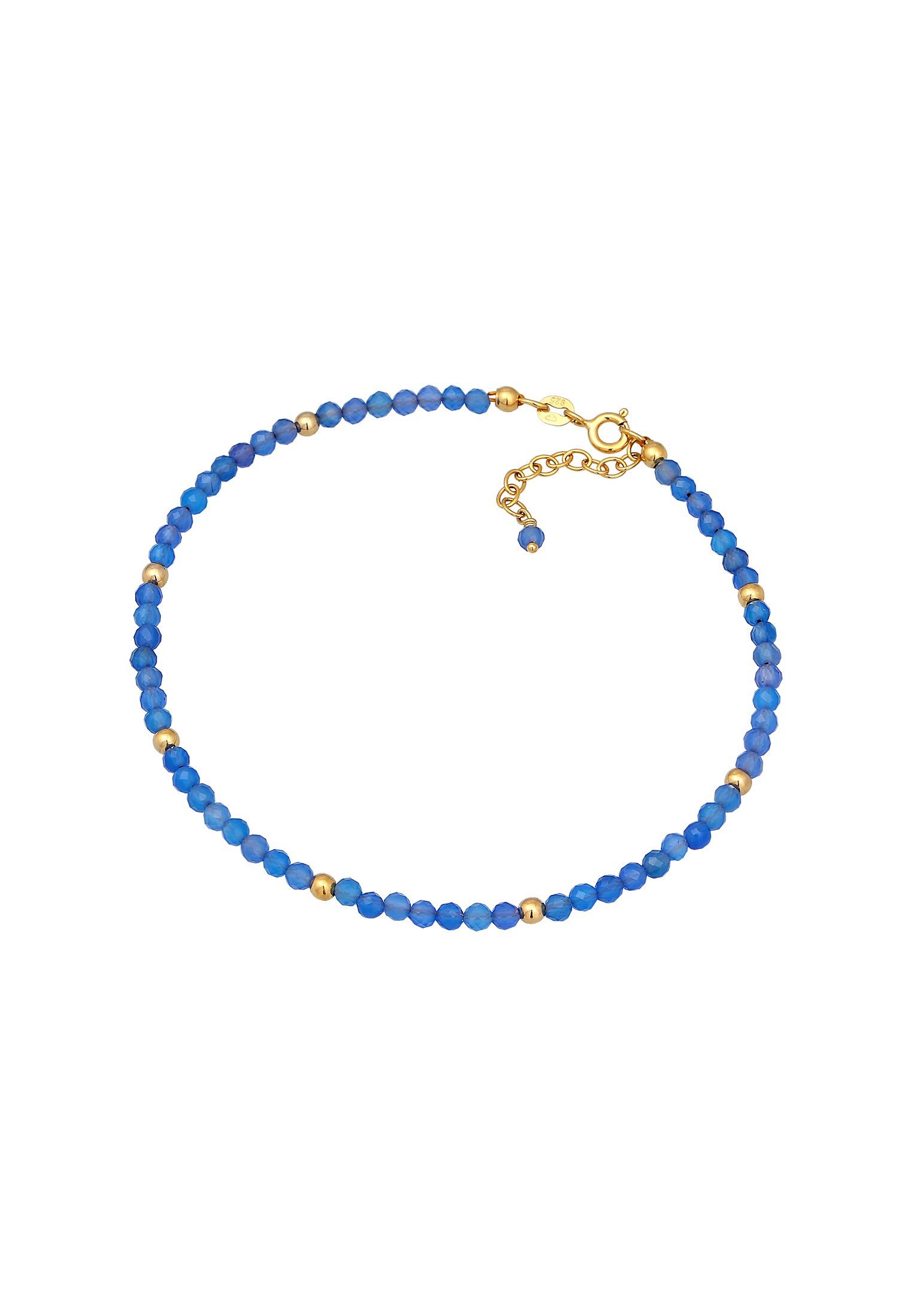 Elli Fußkette Achat Perlen Blau Sommer günstig online kaufen