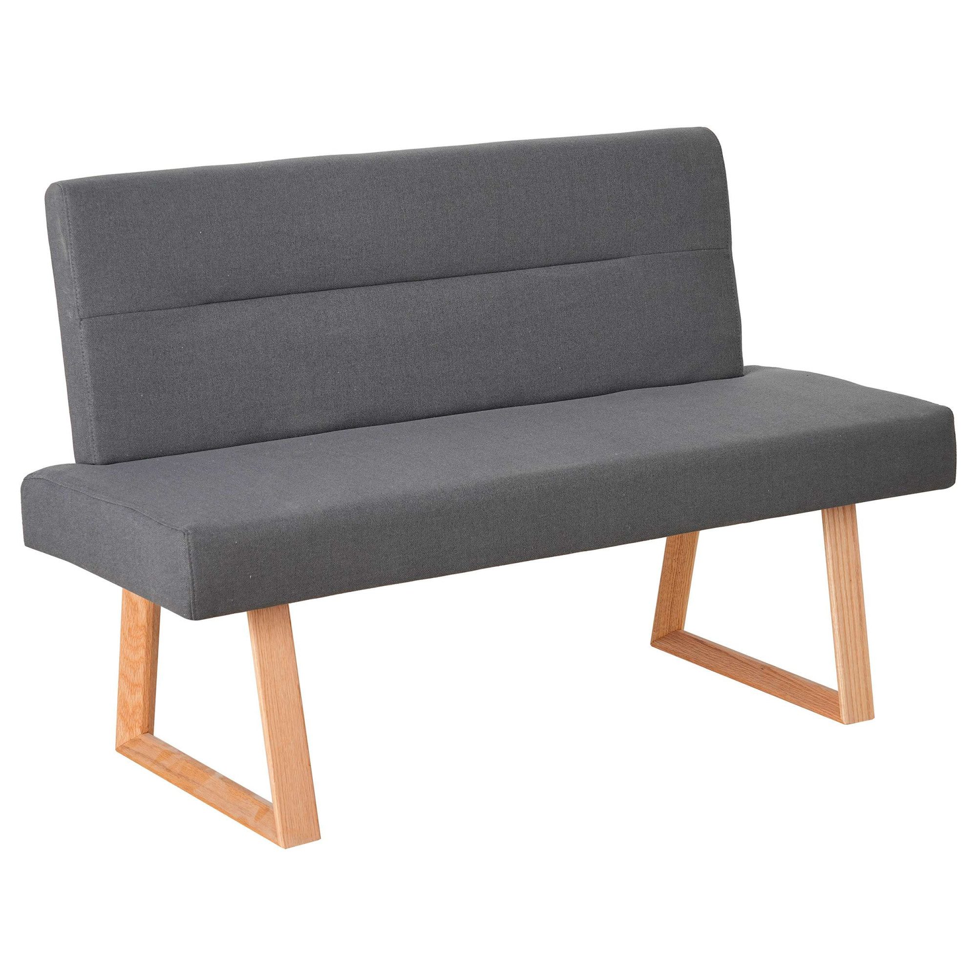 OTTO home Essbank, Beine aus massiver Eiche, pflegeleichtem Webstoff Bezug, Breite 140 cm