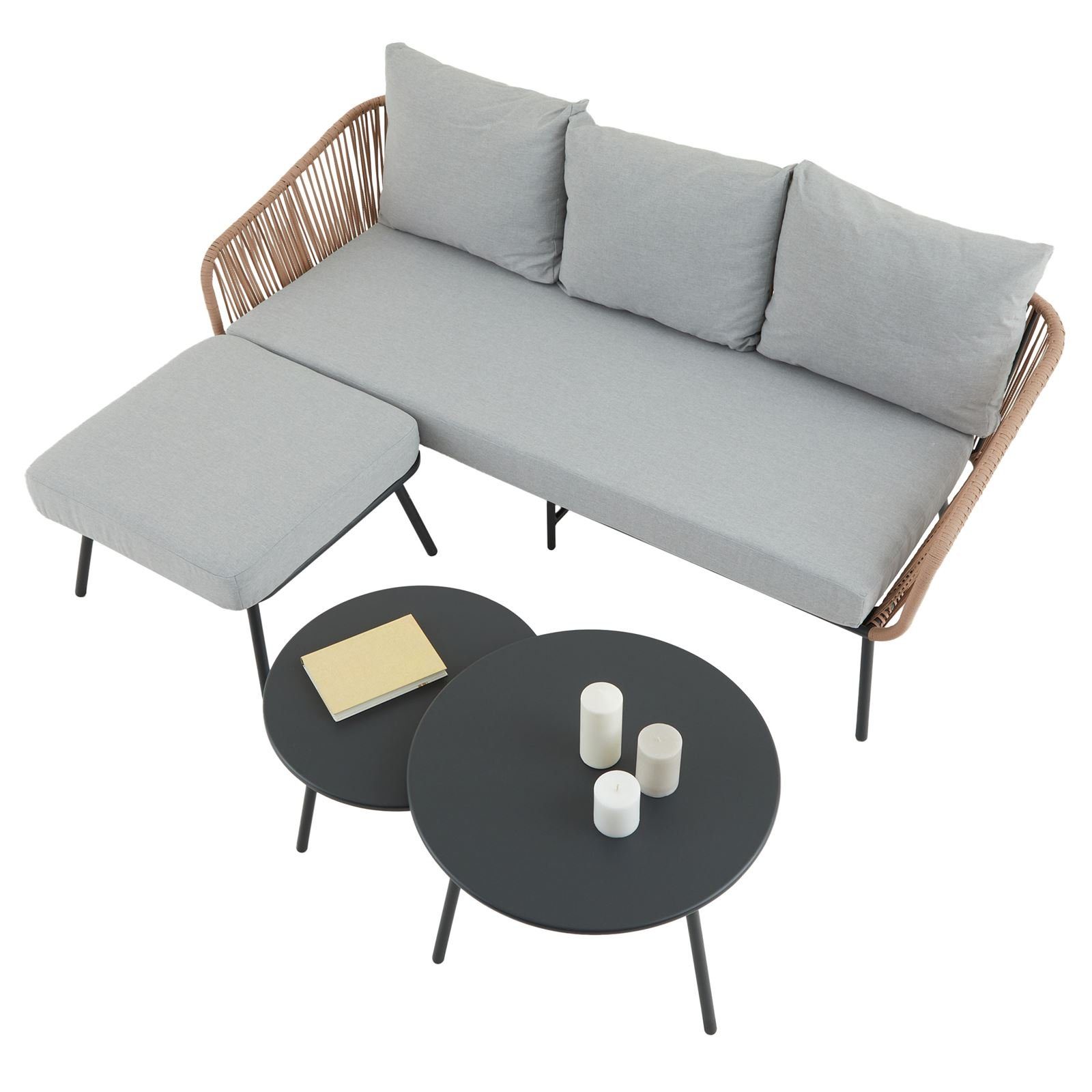 IDIMEX Gartenlounge-Set MYKONOS, Outdoor Dreisitzer Sofa günstig online kaufen
