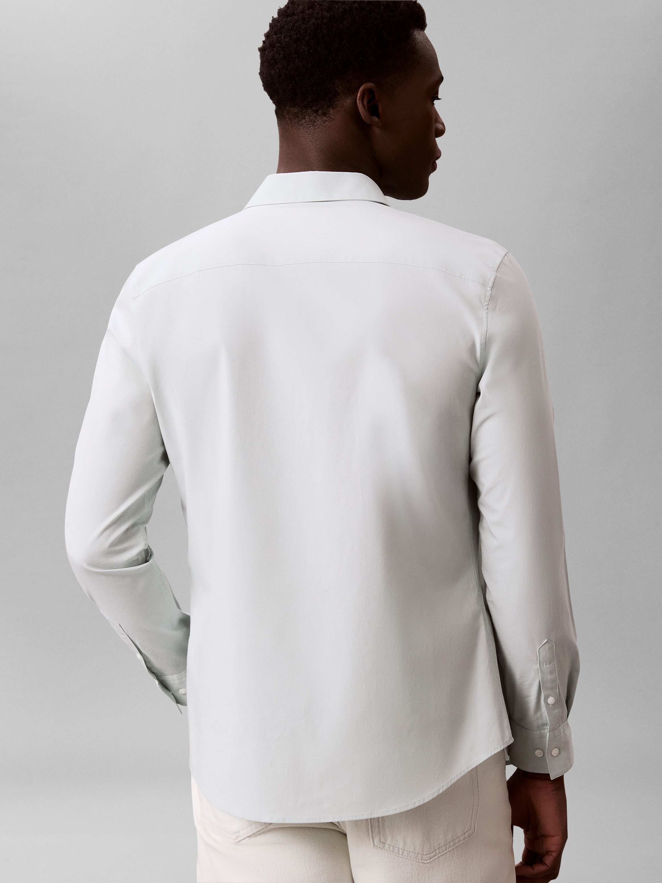 Calvin Klein Langarmhemd slim fit, in Unifarbe