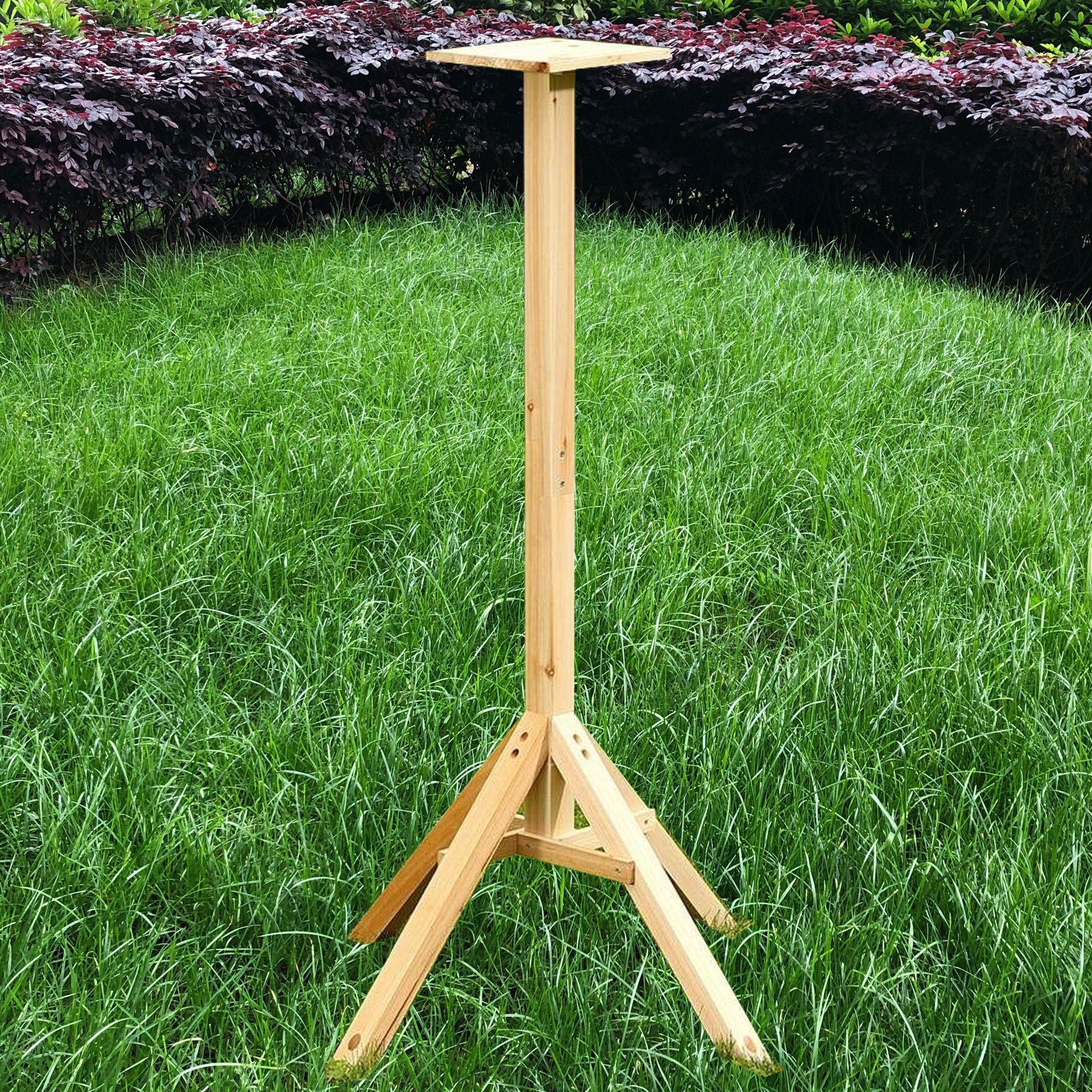 Melko Vogelhausständer Ständer Vogelhäuschen Vogelhaus 1,05m Holz Futterhaus Vogelfutterhaus, Zubehör für Vogelhäuser, Universell einsetzbar