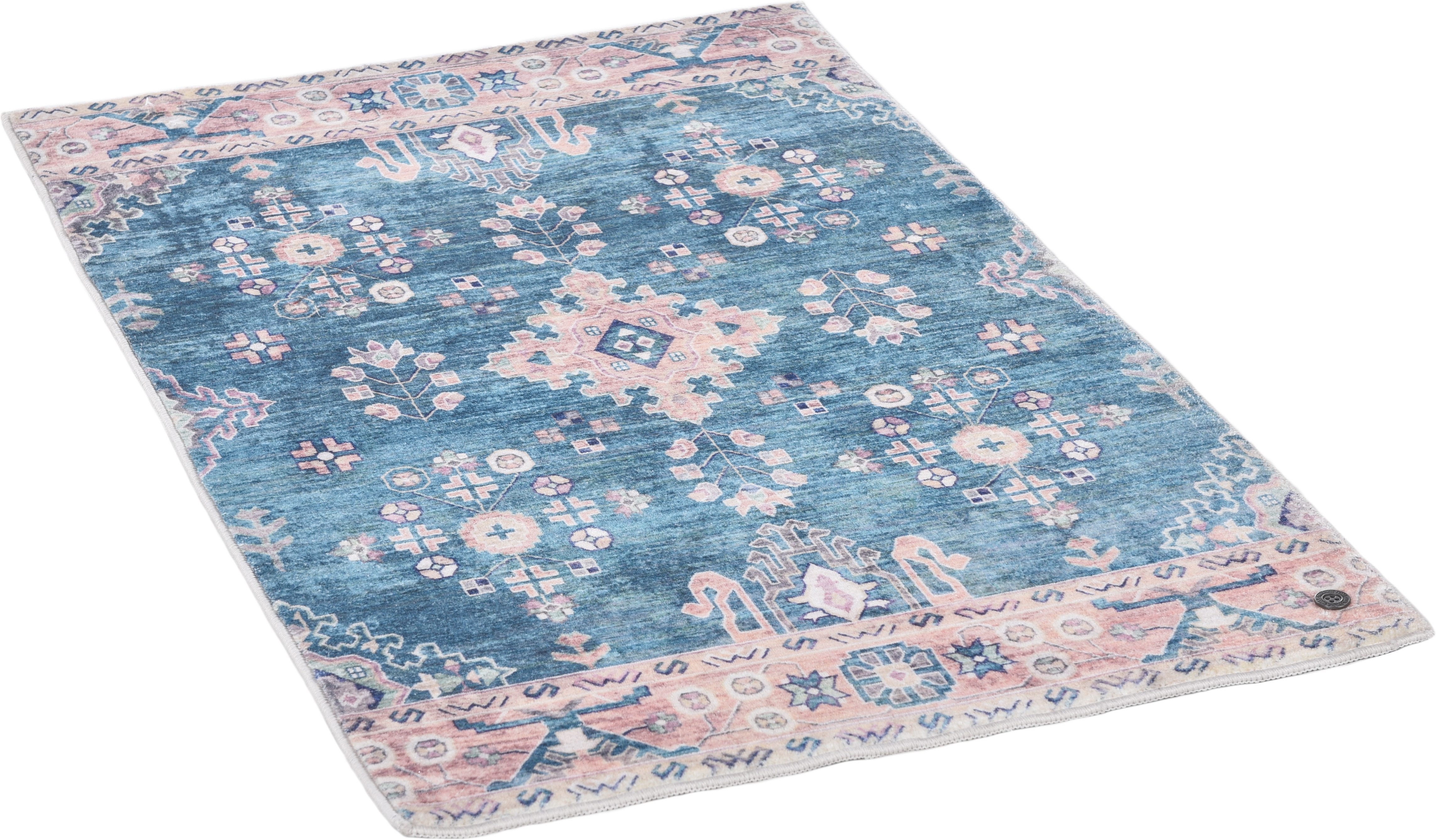 TOM TAILOR HOME Badematte Oriental Bath ONE, Höhe 7 mm, rutschhemmend beschichtet, strapazierfähig, fußbodenheizungsgeeignet, Polyester, rechteckig, Badteppich, Orient-Optik, Vintage Design, waschbar
