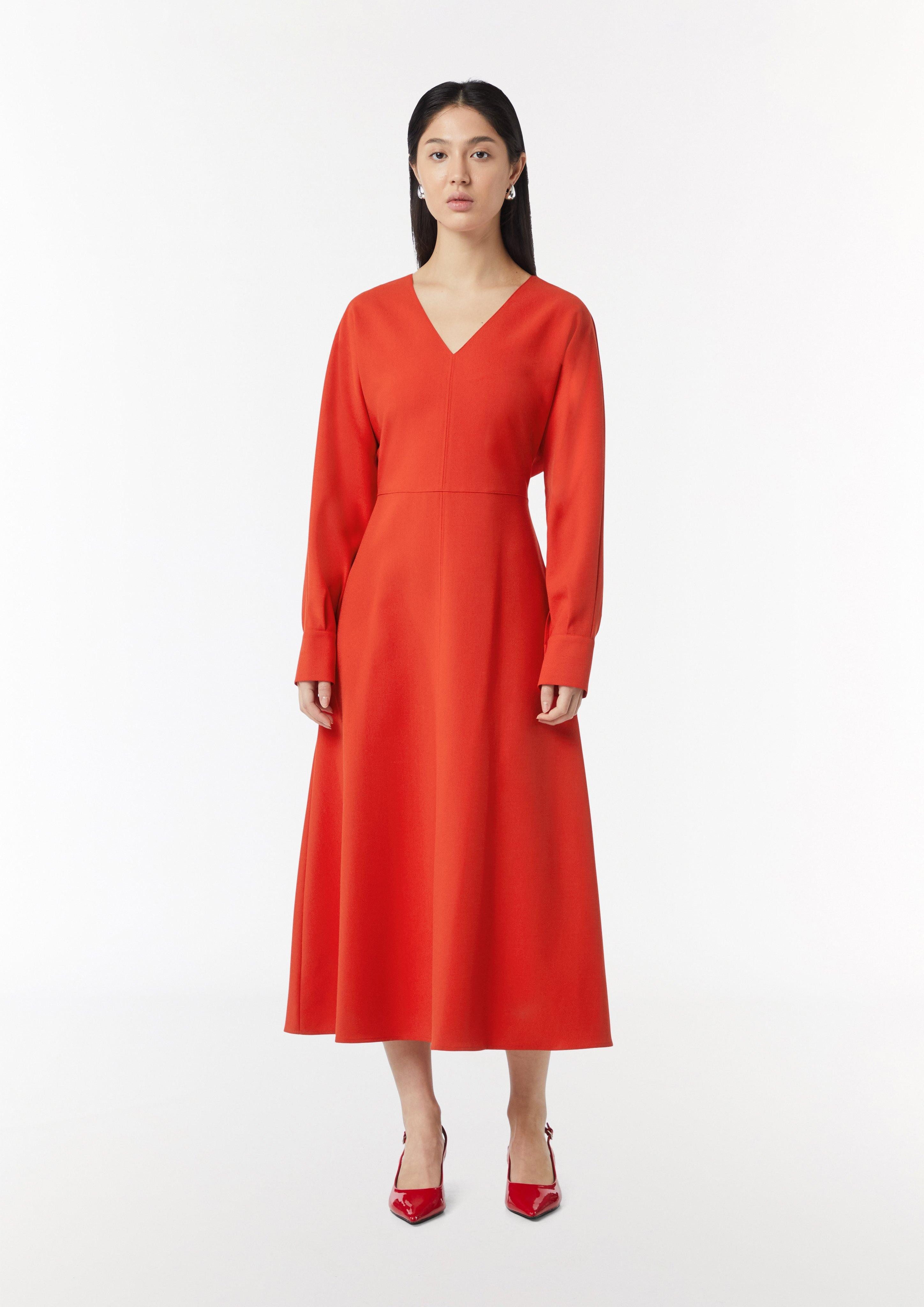 Maxikleid Fließendes Crepe-Kleid mit Fledermausarm