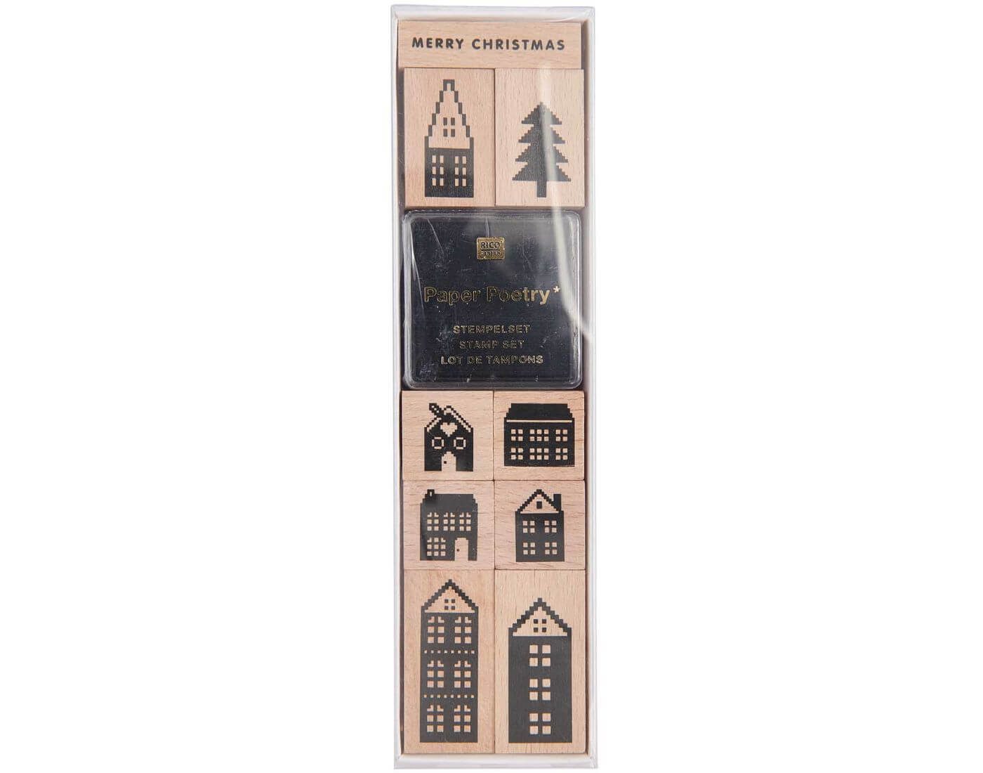 Rico Design Stempel Paper Poetry Stempelset Häuser 10teilig