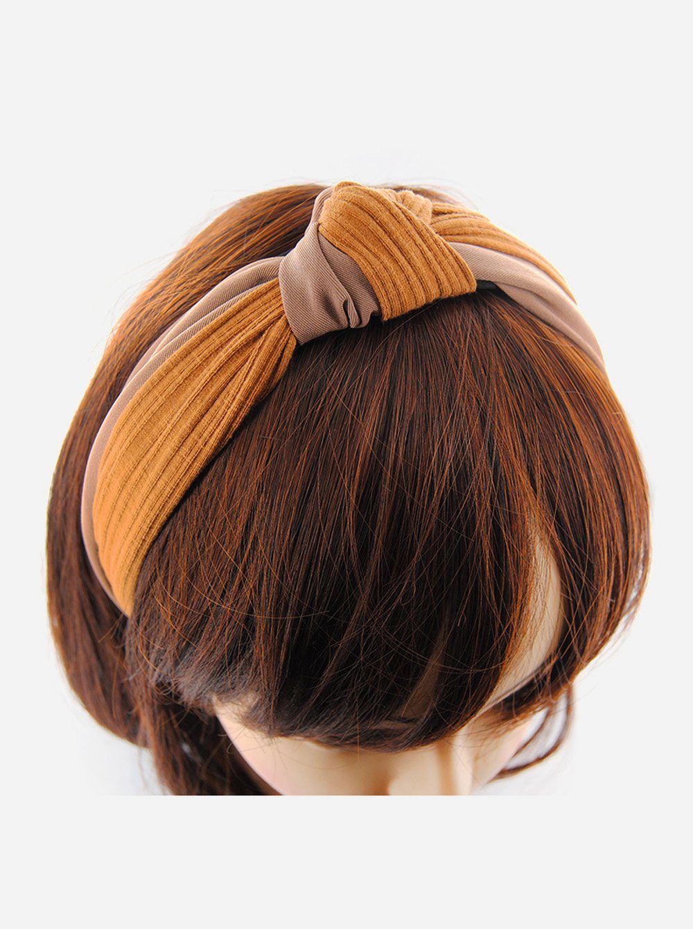 axy Haarreif Klassik-Look Haarband Knoten, mit Haarreif Braun-Beige Haareifen Damen