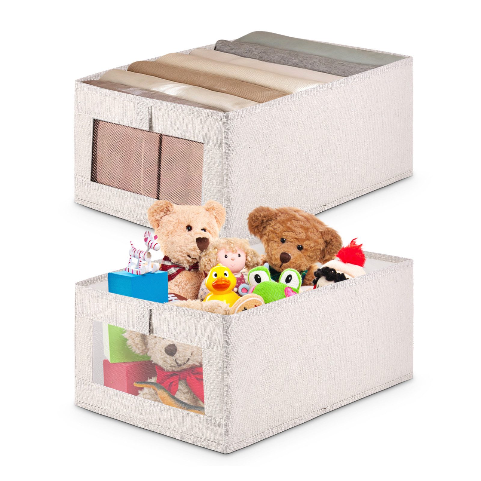Aufbewahrungsbox Aufbewahrungsbox Kleiderschrank Organizer aus Baumwoll-Leinen, 