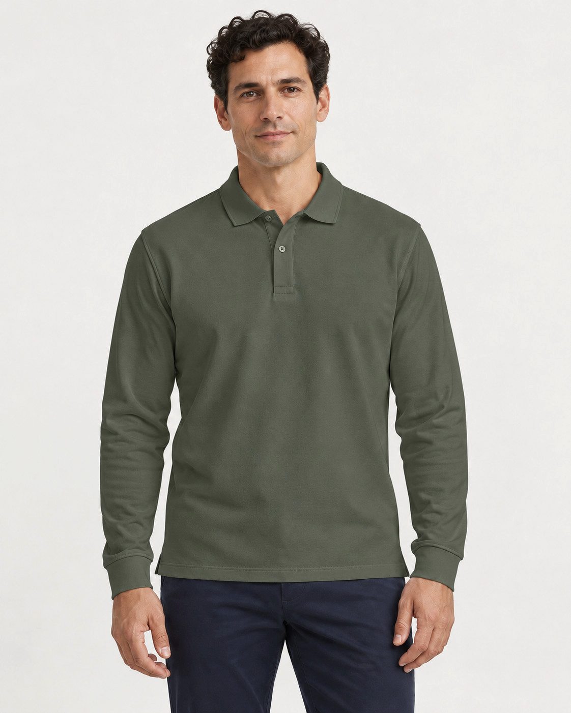 Sitztgut Langarm-Poloshirt Unisex Piqué 240 g/m² (1-tlg) 240 g/m² Piqué, zwei farbgleiche Knöpfe