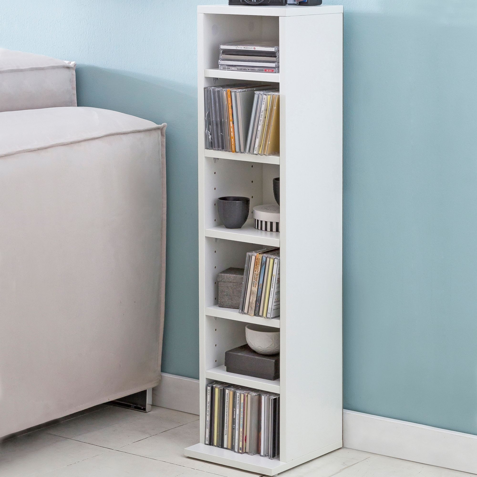 FINEBUY CD-Regal CD Aufbewahrung DVD Ständer Regal Turm Tower Archivierung günstig online kaufen