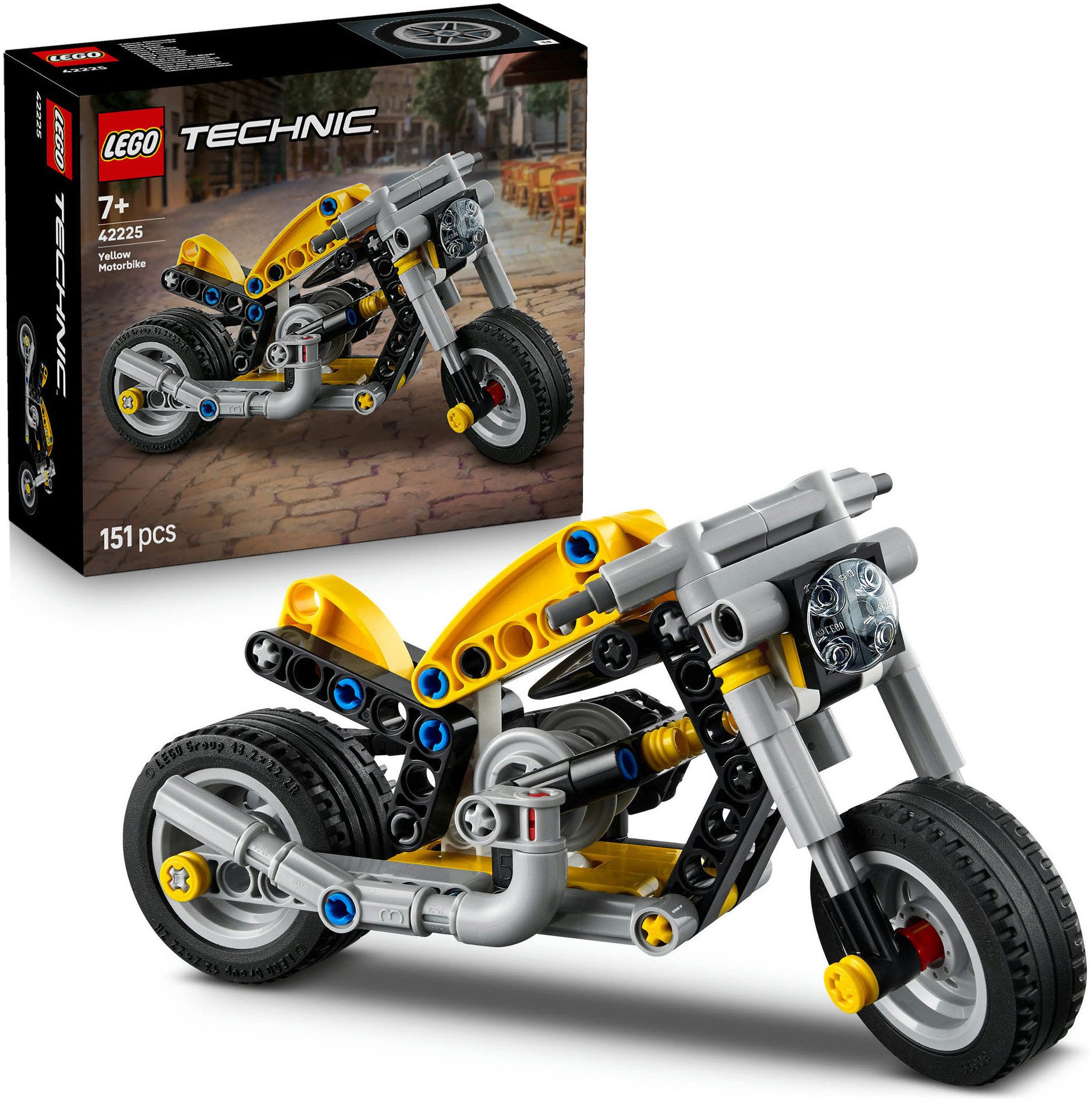 LEGO® Gelbes Motorrad (42225), LEGO Technic Konstruktionsspielsteine, (151 St)
