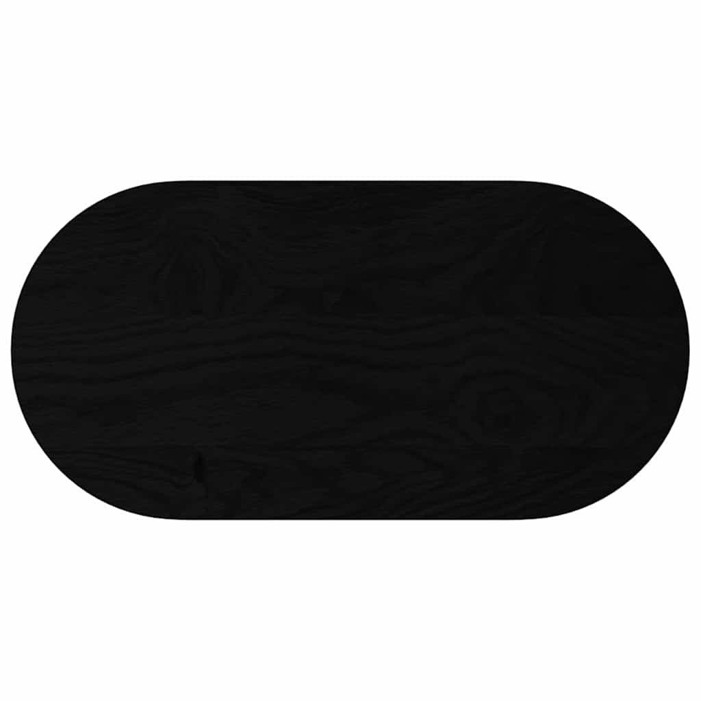 vidaXL Tischplatte Tischplatte Dunkelbraun 80x40x2 cm Massivholz Eiche Oval (1 St)
