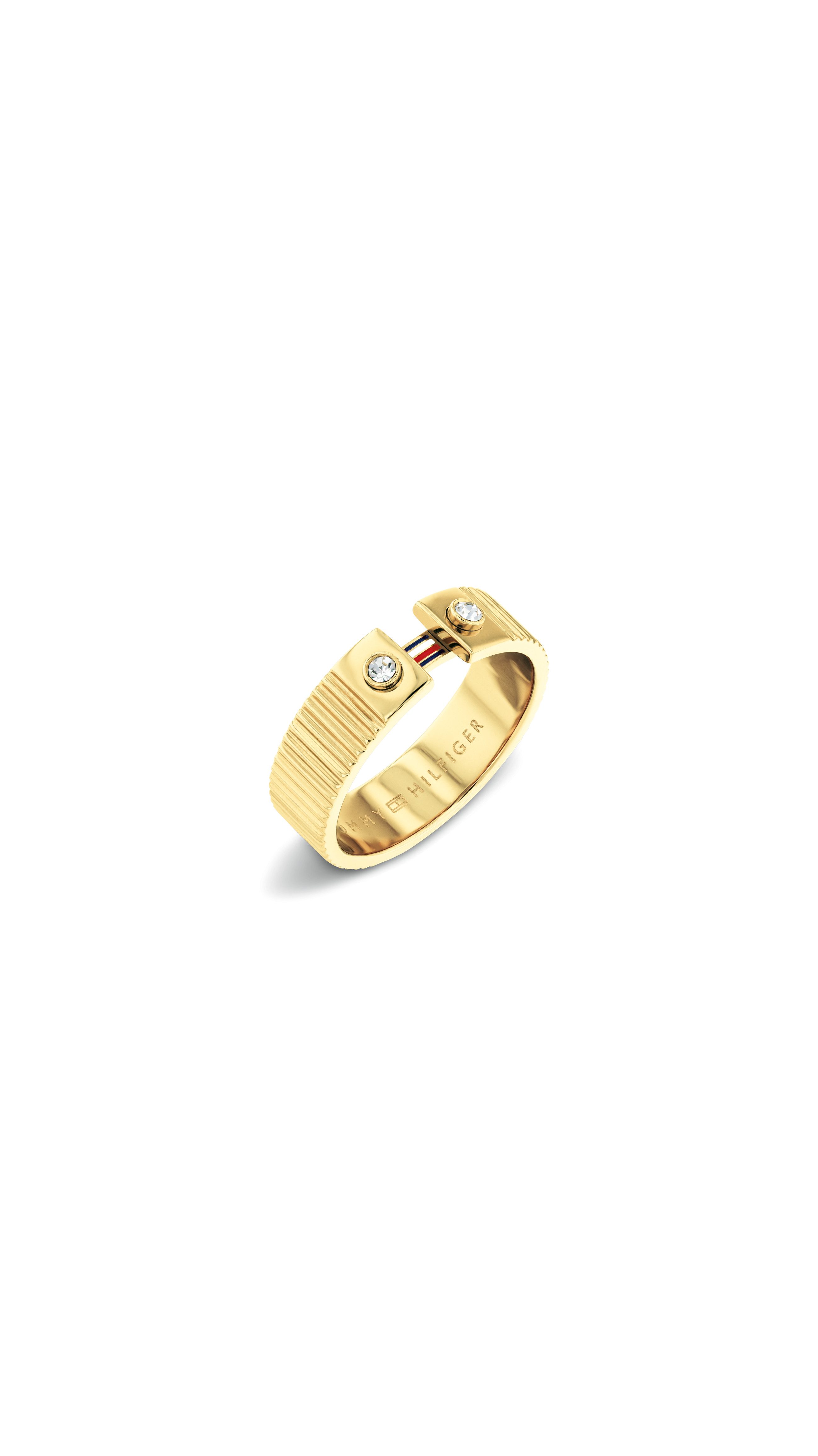 Tommy Hilfiger Fingerring STRIPES, mit Glasstein - Emaille
