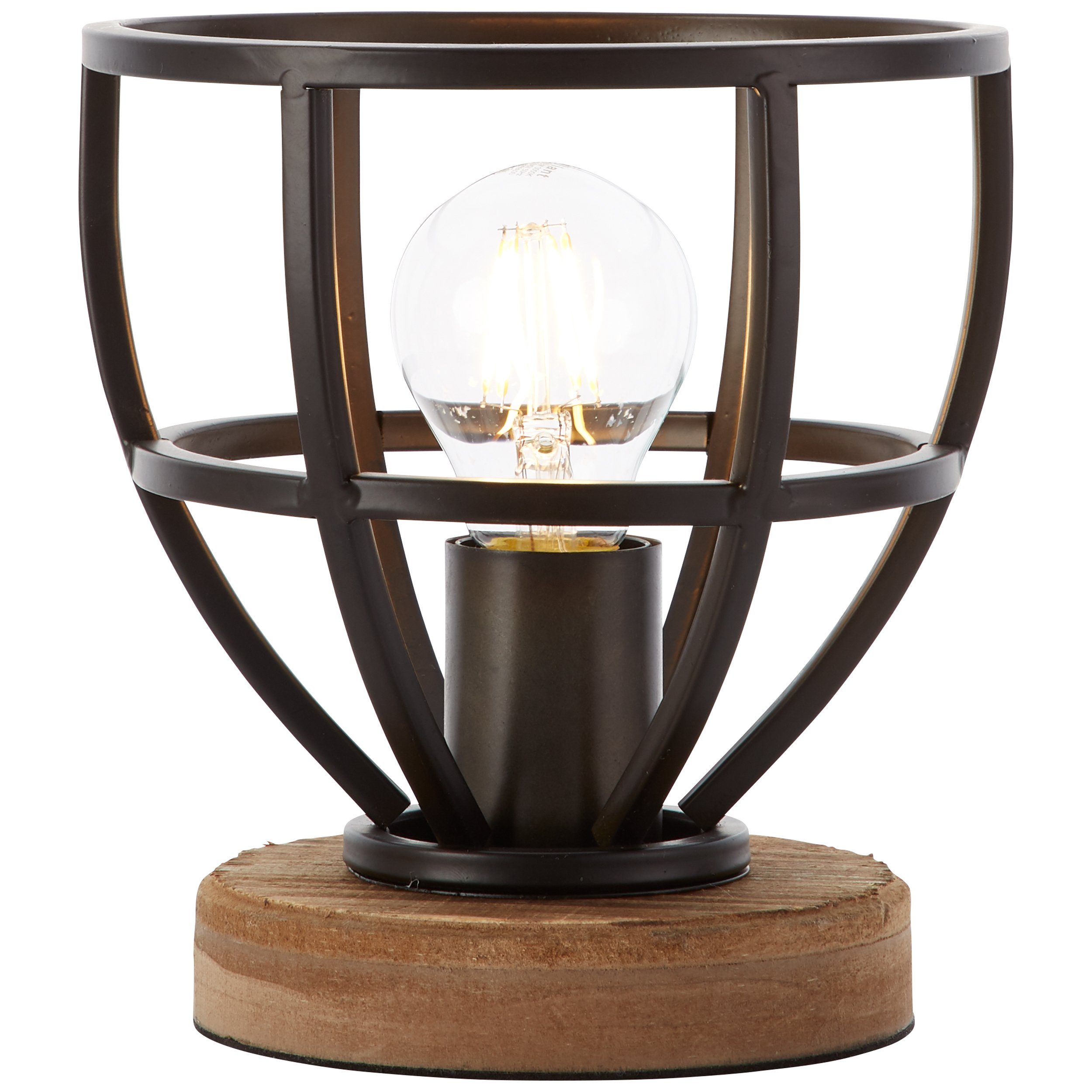 Tischlampe, max. Höhe, 40 Metall/Holz cm cm, Lightbox ohne E27, W, 20 Tischleuchte, 18 Leuchtmittel, Ø
