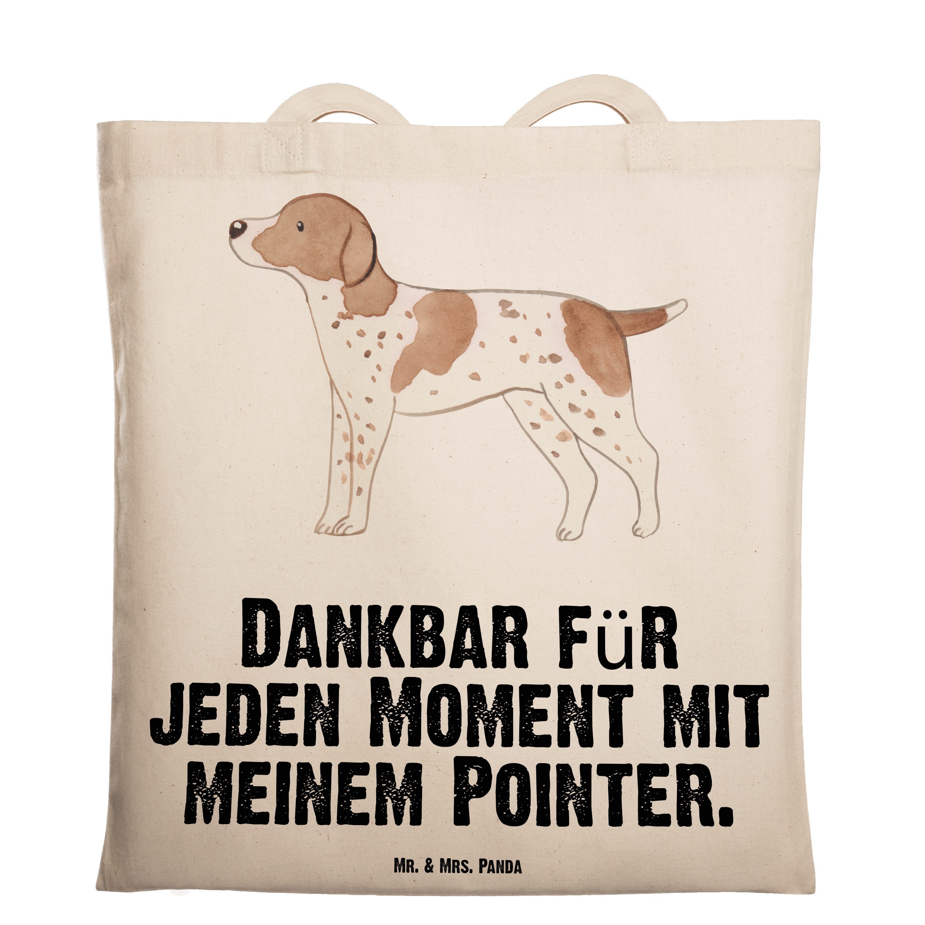 Mr. & Mrs. Panda Tragetasche Pointer Moment - Transparent - Geschenk, Hunderasse, Beuteltasche, Ei (1-tlg)