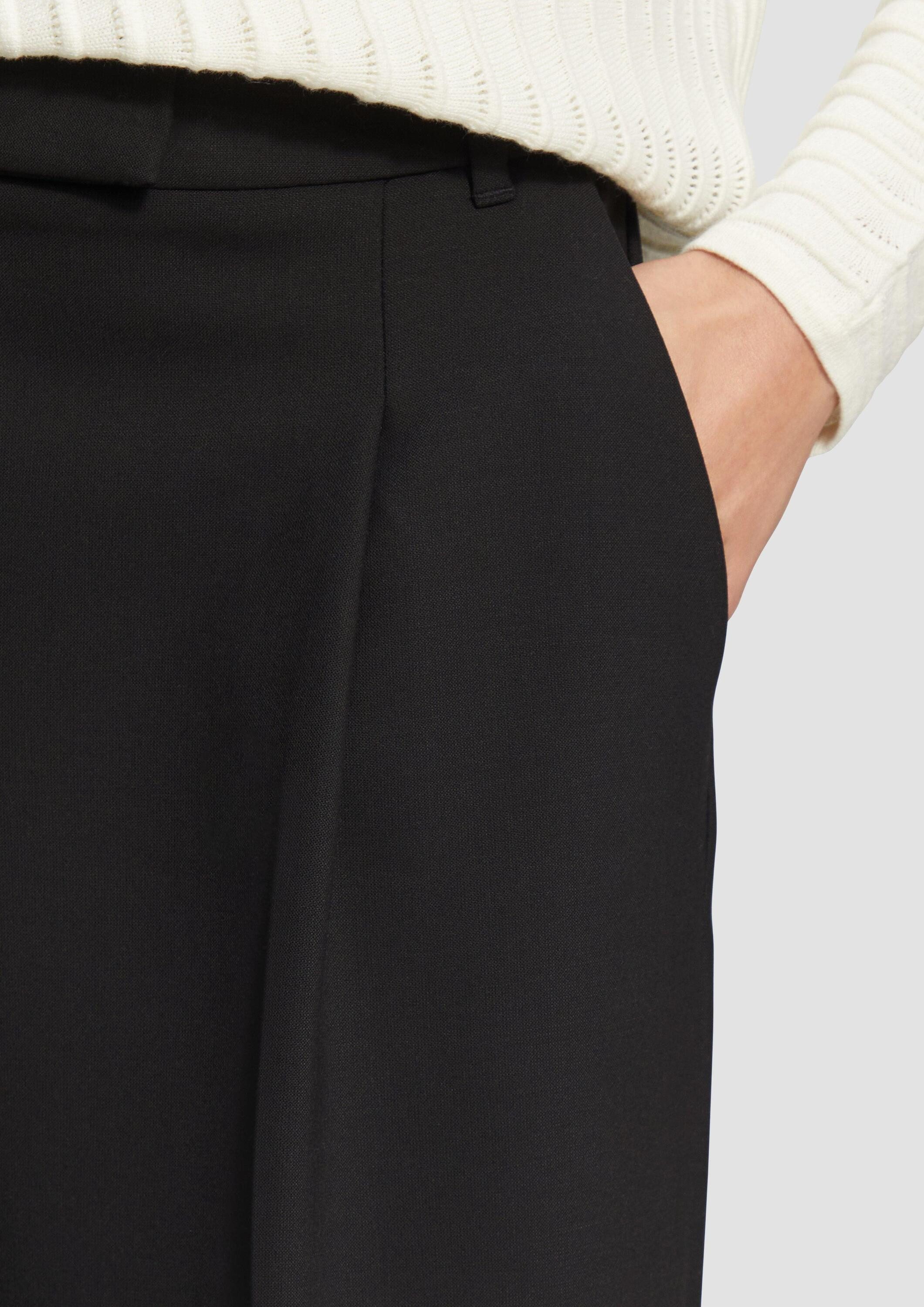 s.Oliver Chinos Hose Hose aus Viskosemix mit Bundfalten