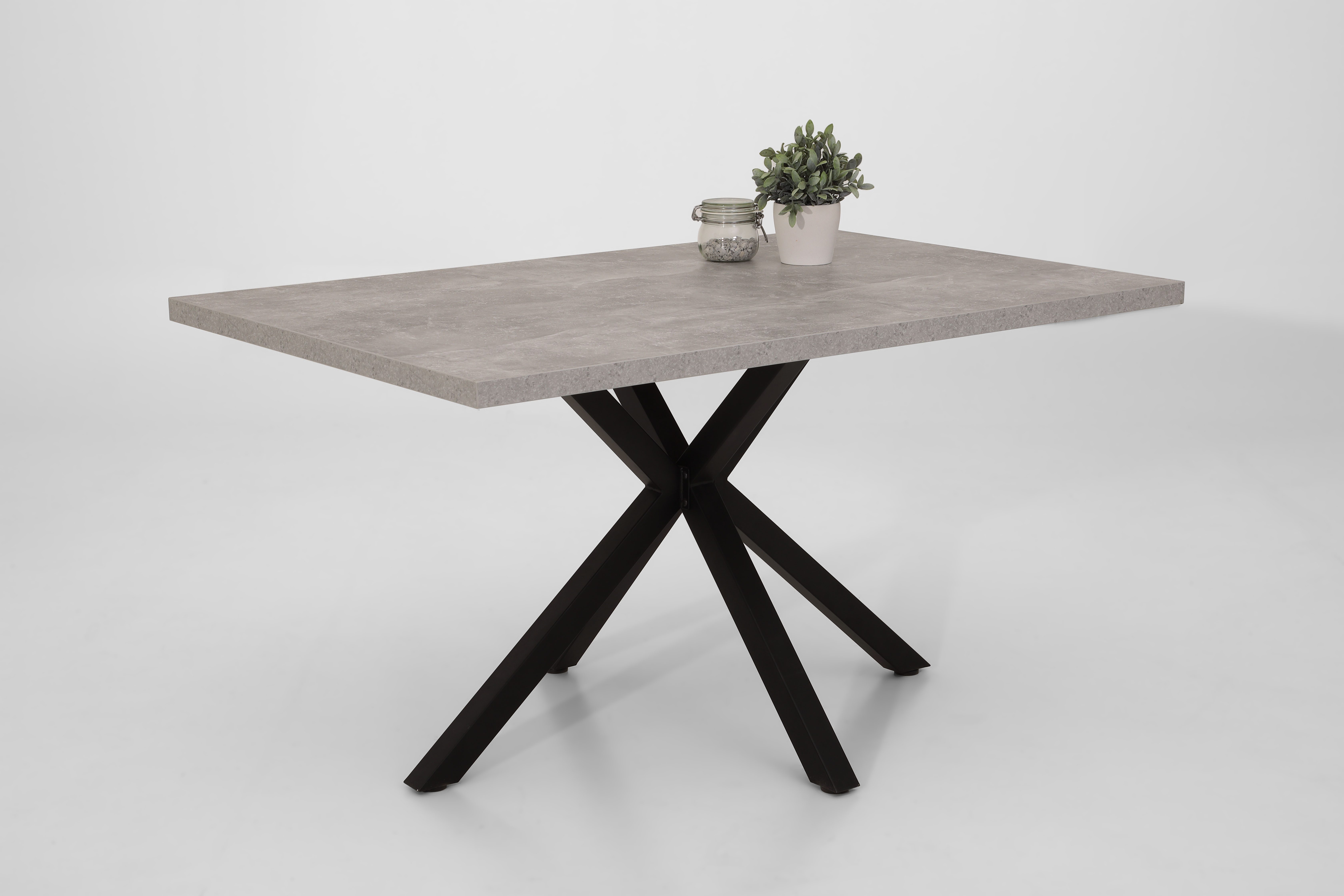 HELA Essgruppe SPREE, (4-tlg), Esstisch 140x90 cm mit Dickkante, Microfaser günstig online kaufen