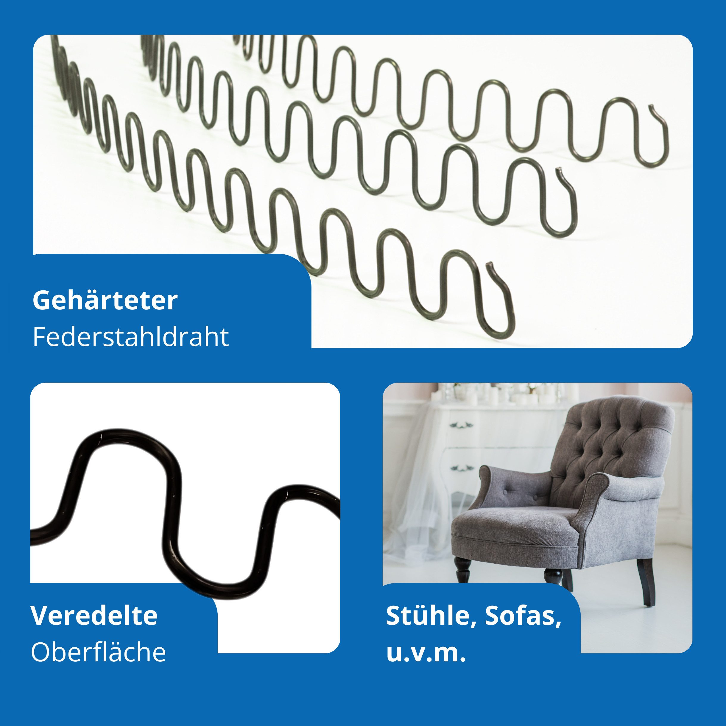 Heiro Nachfüllpack Nosag Wellenfeder 64cm x 4,5cm Stärke 3,8mm – Bild 3 von 4