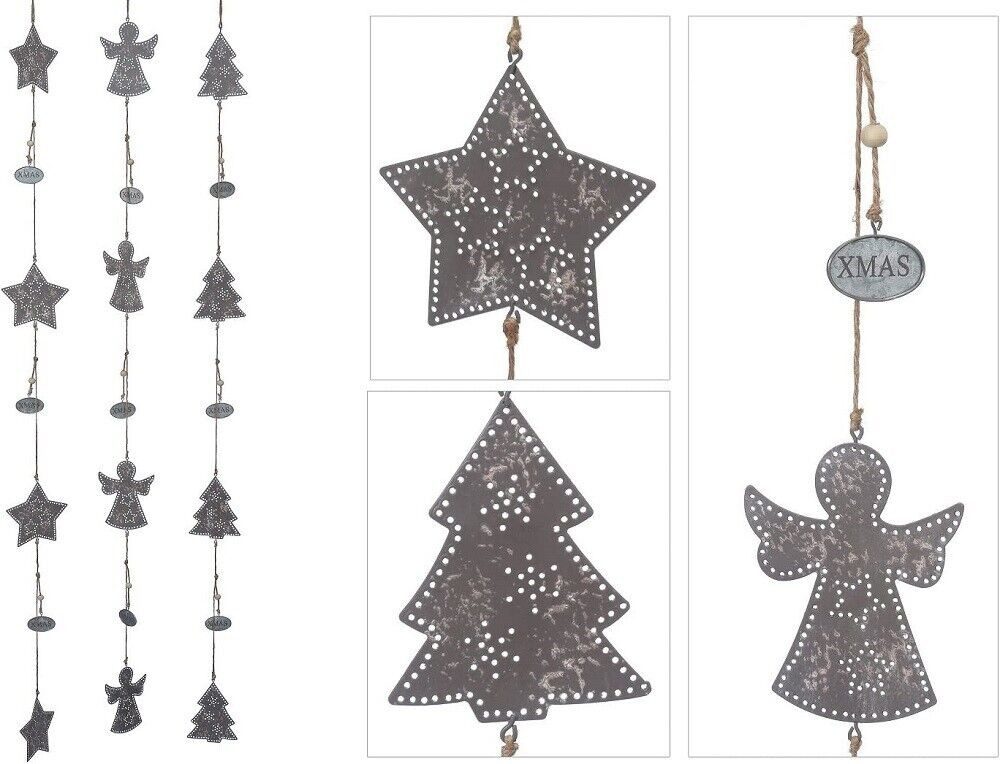 BOLTZE GRUPPE GmbH Hängedekoration Girlande Silvia Metall "XMAS" L116 cm 3 sort Stückpreis