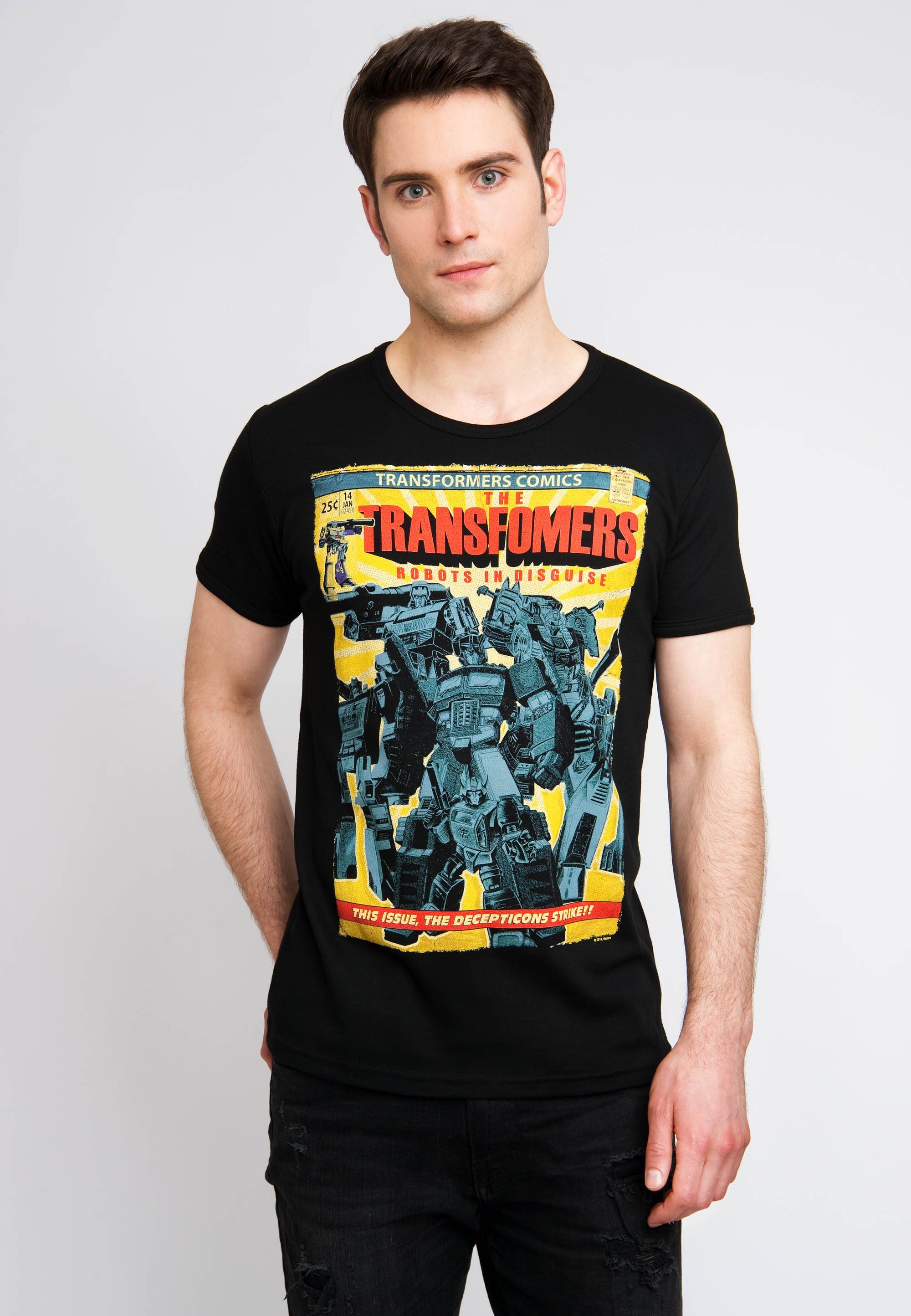 LOGOSHIRT T-Shirt In Transformers-Frontprint Transformers Disguise - mit Robots großem