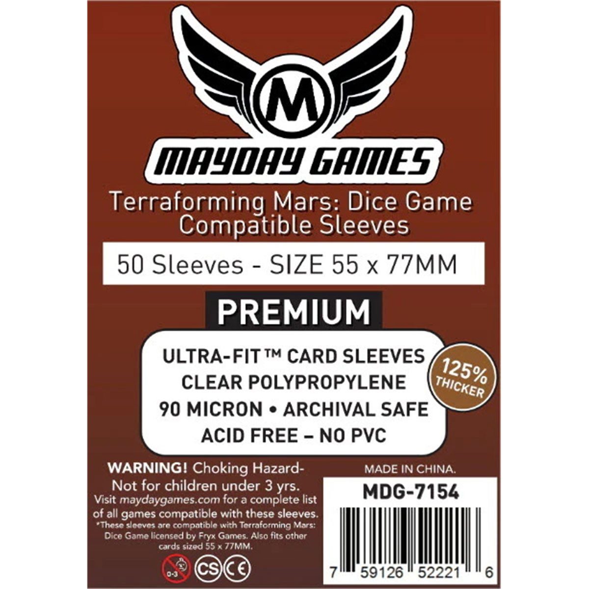 Mayday Games Spiel Premium Card Sleeves Kartenschutzhüllen 55 x 77 MM 50 Stück - 7154