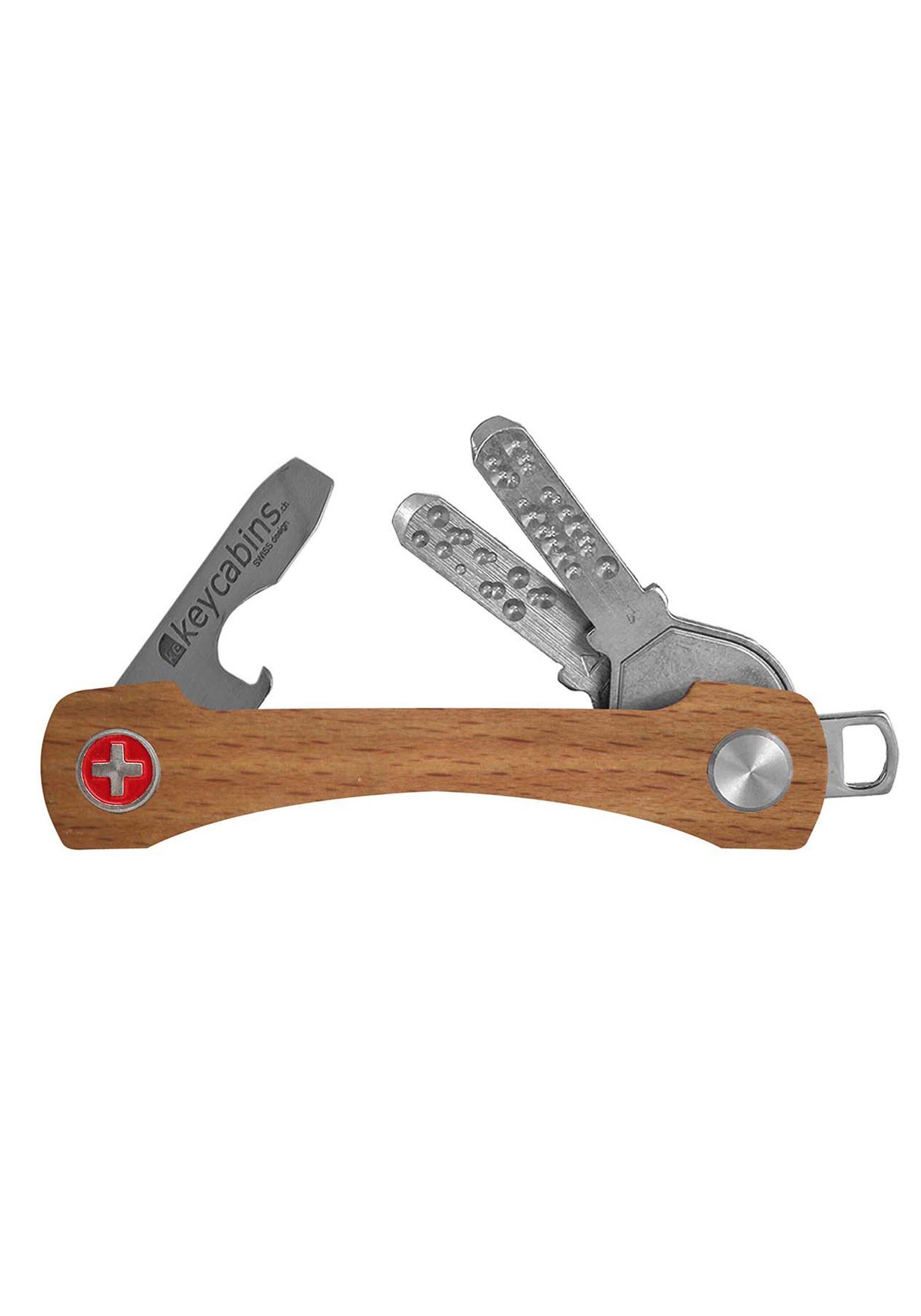 keycabins Schlüsselanhänger Wood S2, SWISS made eichefarben | Schlüsselanhänger