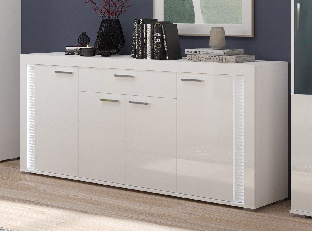 xonox.home Sideboard Sideboard Skylight, weiß Hochglanz, inkl. Frontbeleuchtung