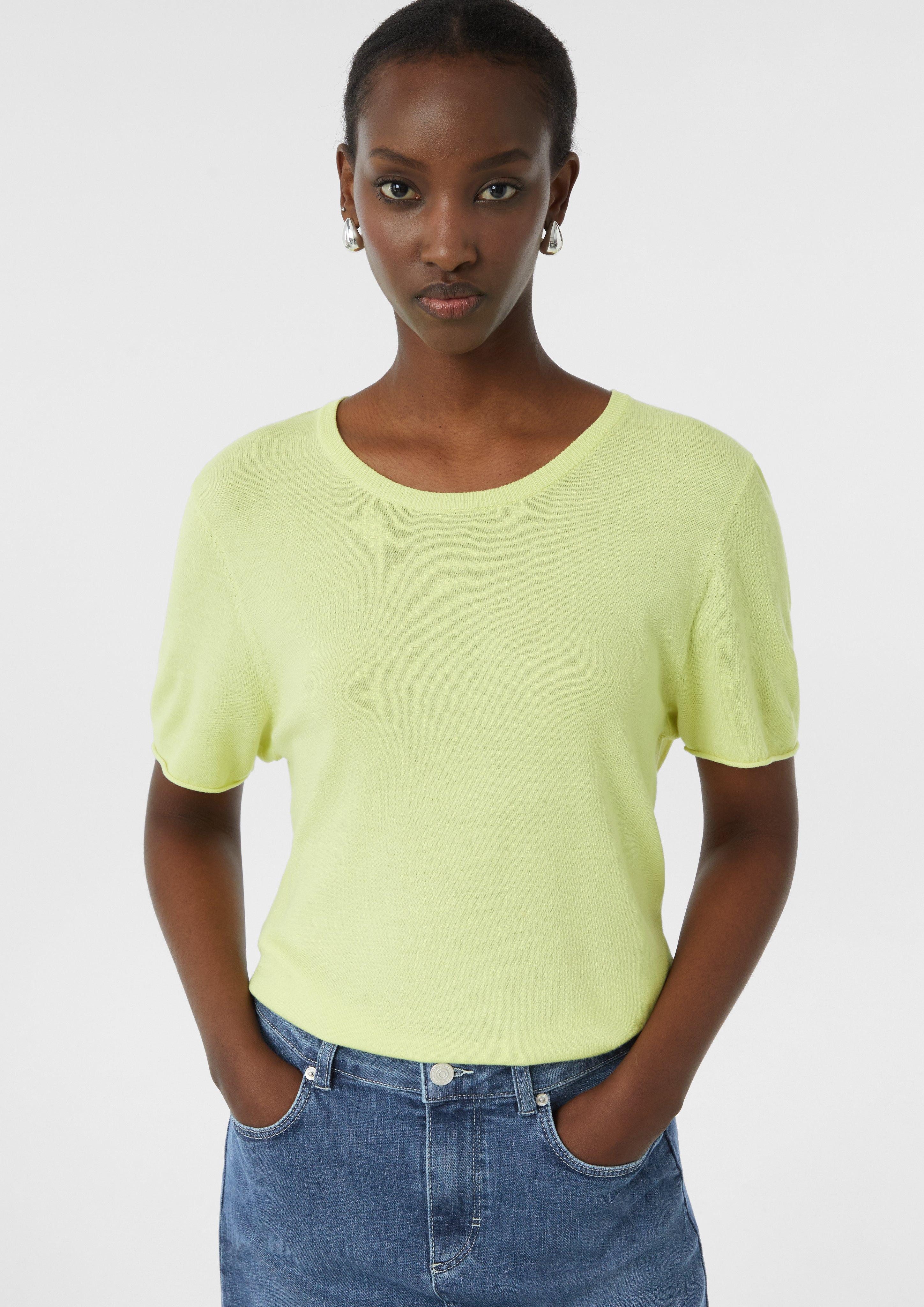comma casual identity Kurzarmshirt Semi-transparenter Strickpullover günstig online kaufen