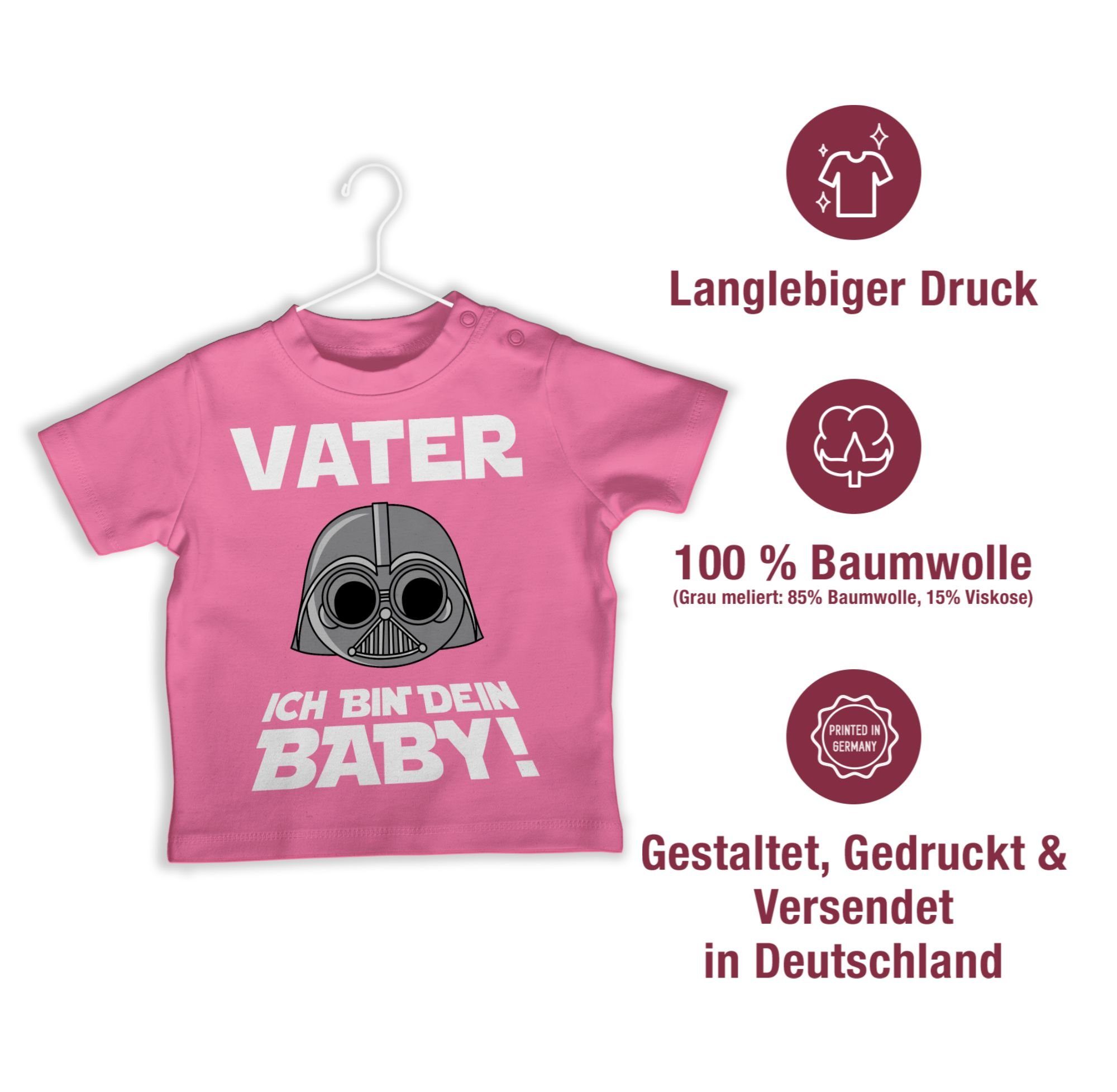 Shirtracer bin Baby Vater T-Shirt ich dein 1 Geschenk Vatertag Baby Pink