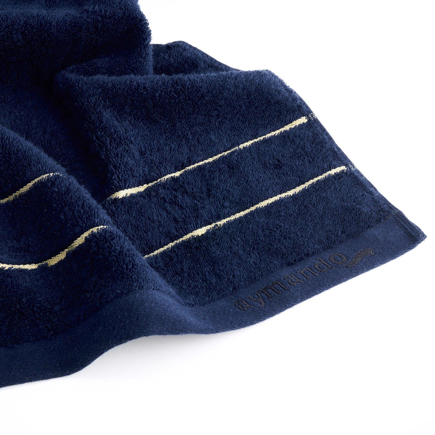 (1-St), Aymando 600 Handtuch 100% Baumwolle Dubai g/m², Kollektion, aus Dark 70x140cm Baumwolle ägyptischer Blue-Gold Badetuch
