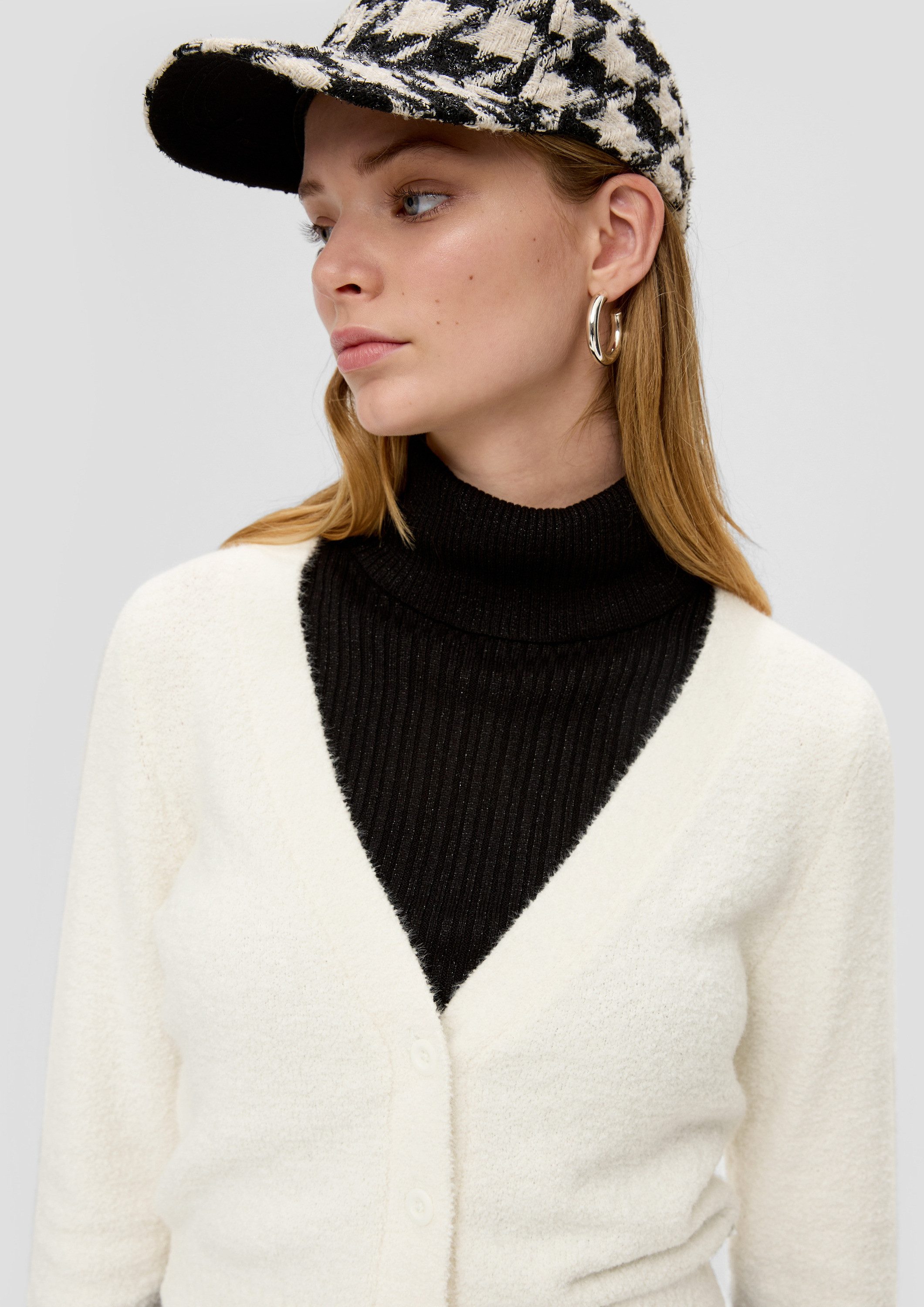 QS Cardigan Strickjacke Strickjacke im Cropped-Schnitt