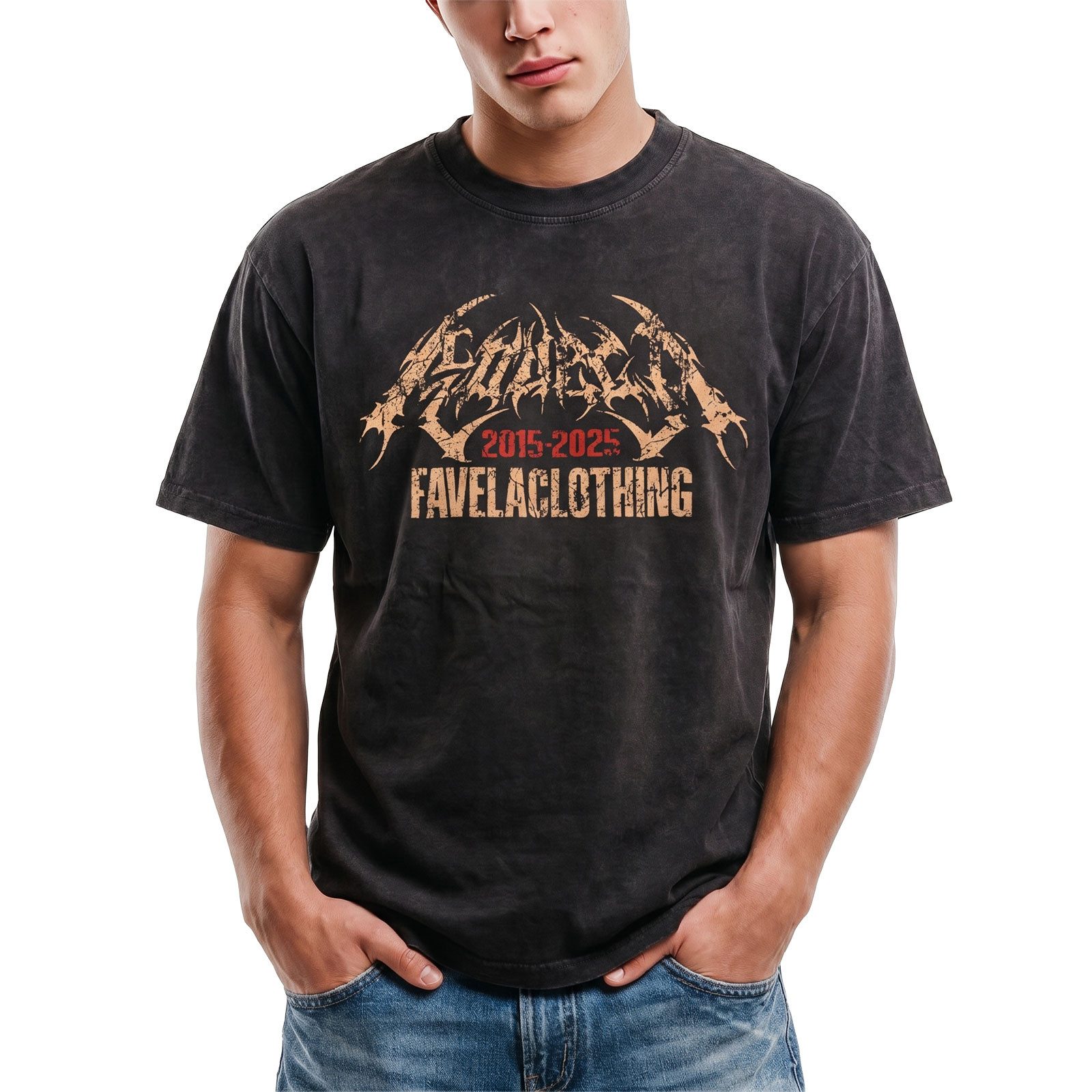 Favela T-Shirt T-Shirt Favela Wall Distressed
