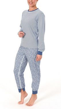 Normann Care Pyjama Damen Pflegeoverall langarm mit Reißverschluss am Rücken und am Bein