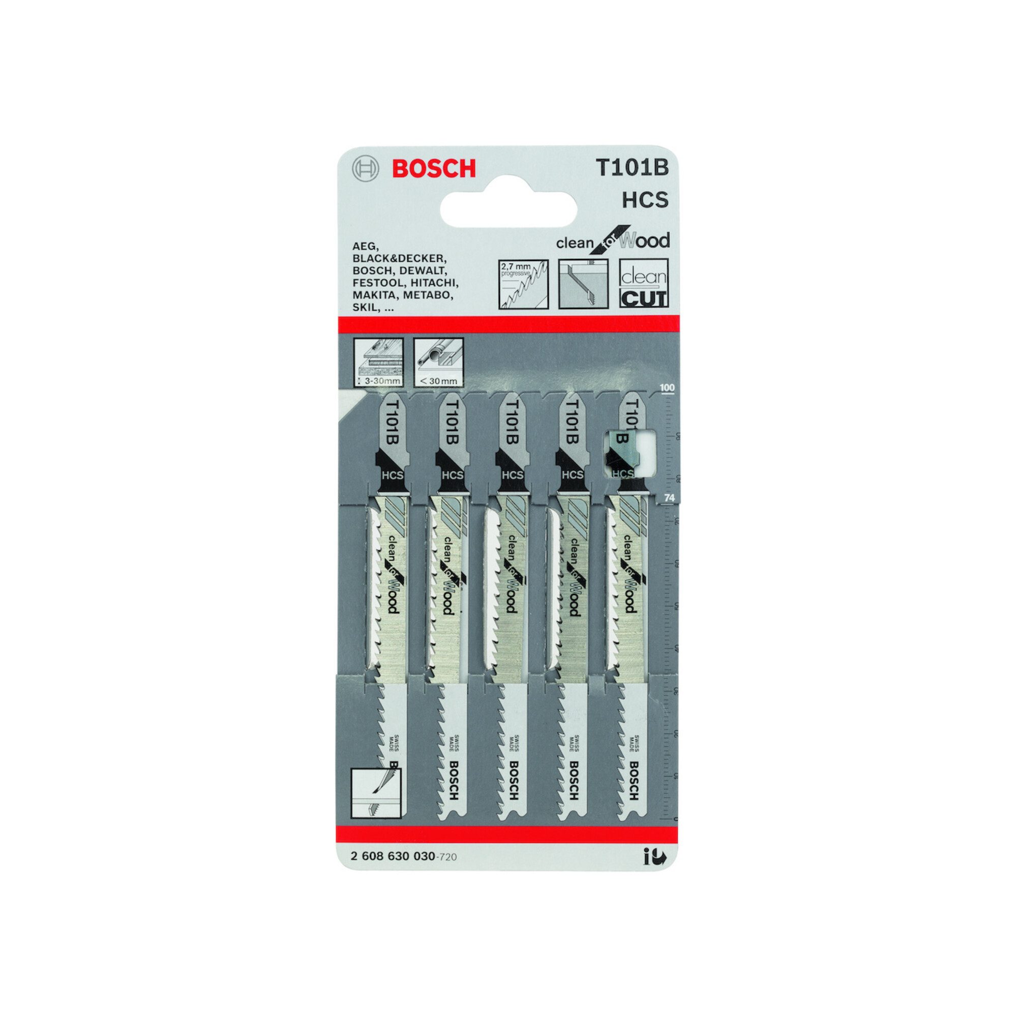 Bosch Professional Stichsägeblatt Bosch Stichsägeblatt T 101 B, Clean for Wood