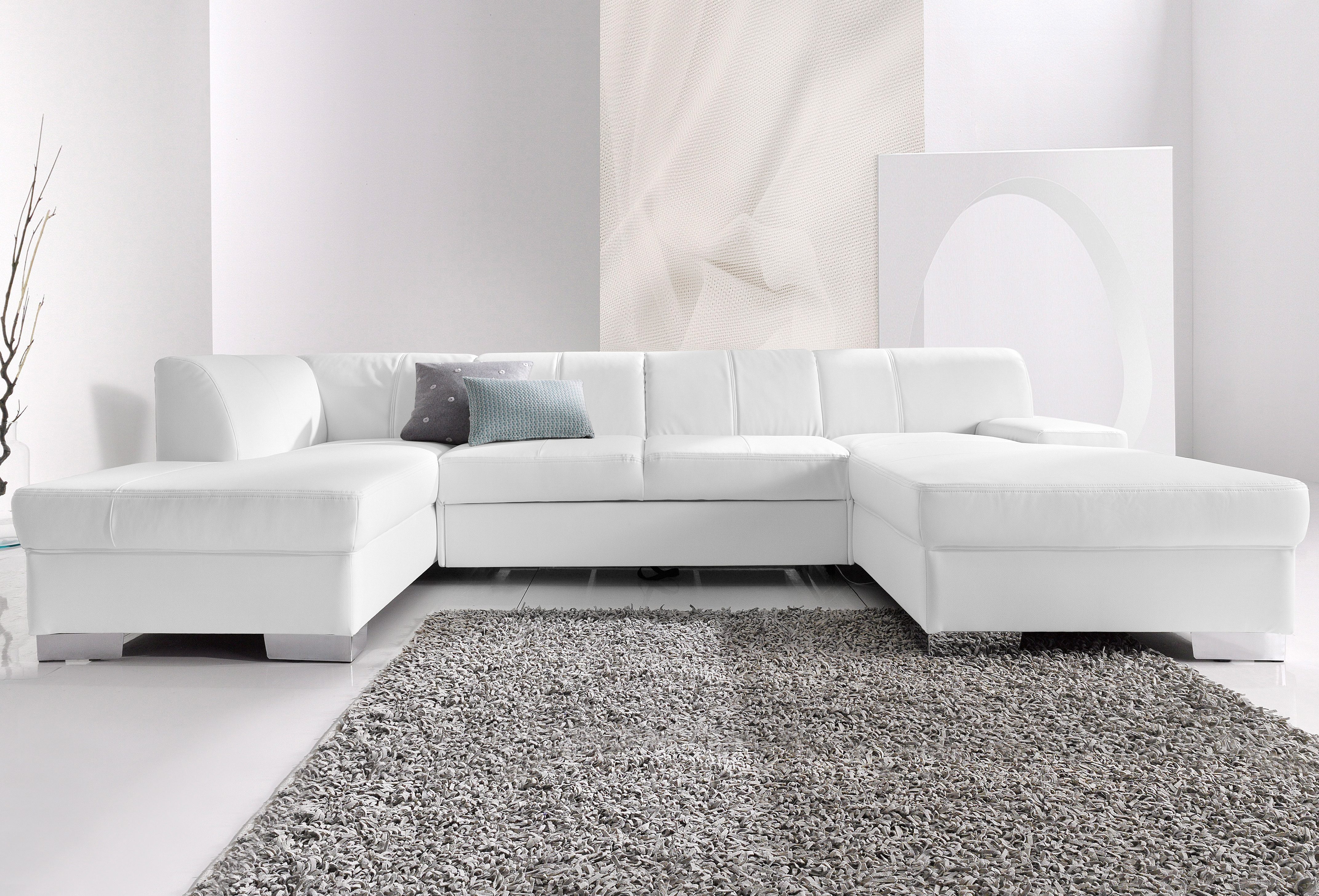 DOMO collection Wohnlandschaft Star, zeitloses und elegantes Design, viel Platz, Breite 304cm, U-Form, fester Sitzkomfort, wahlweise mit Bettfunktion
