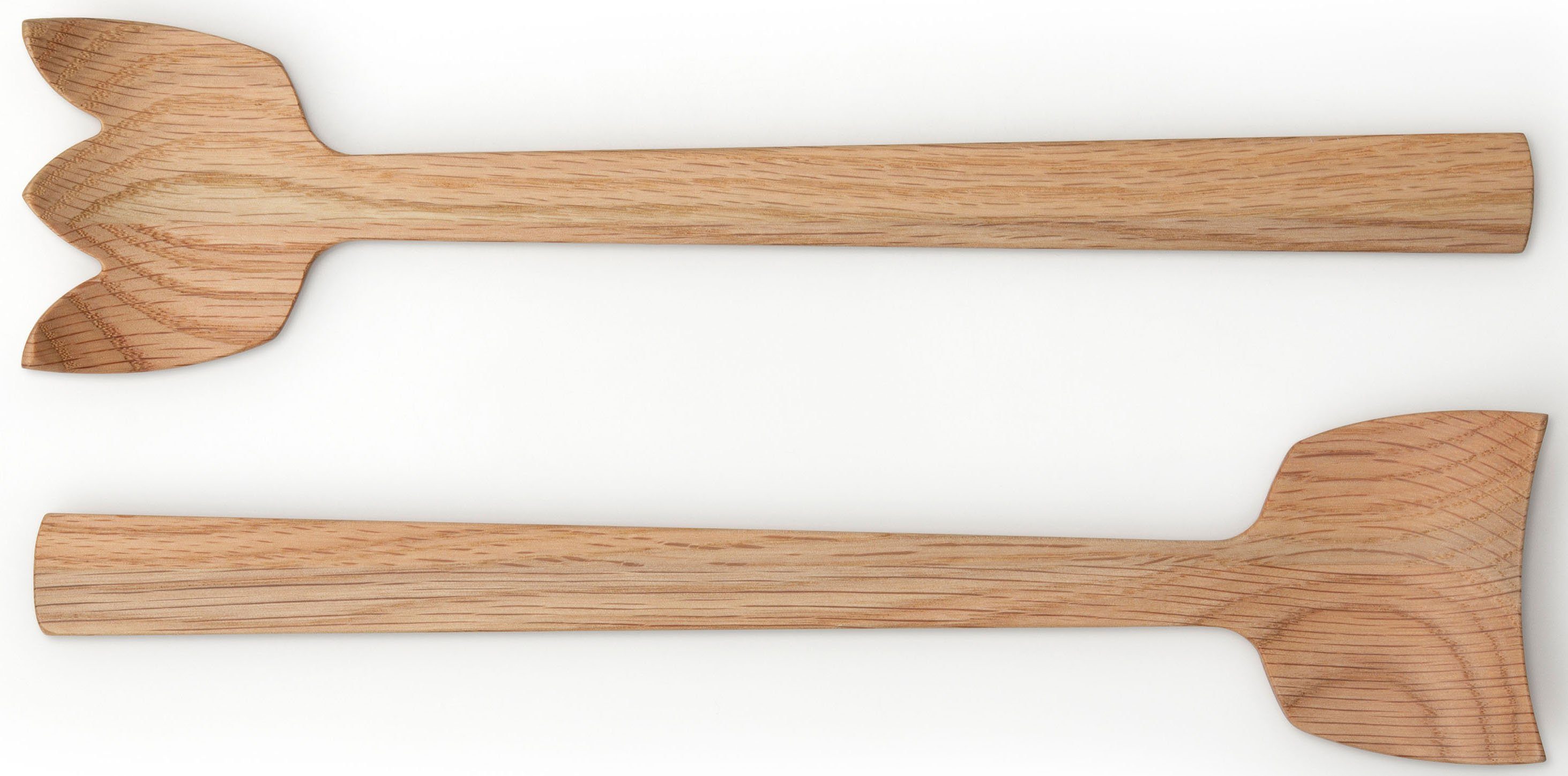 Continenta Salatbesteck Tulip (Set, 2-tlg), Eichenholz, jedes Stück ein Unikat
