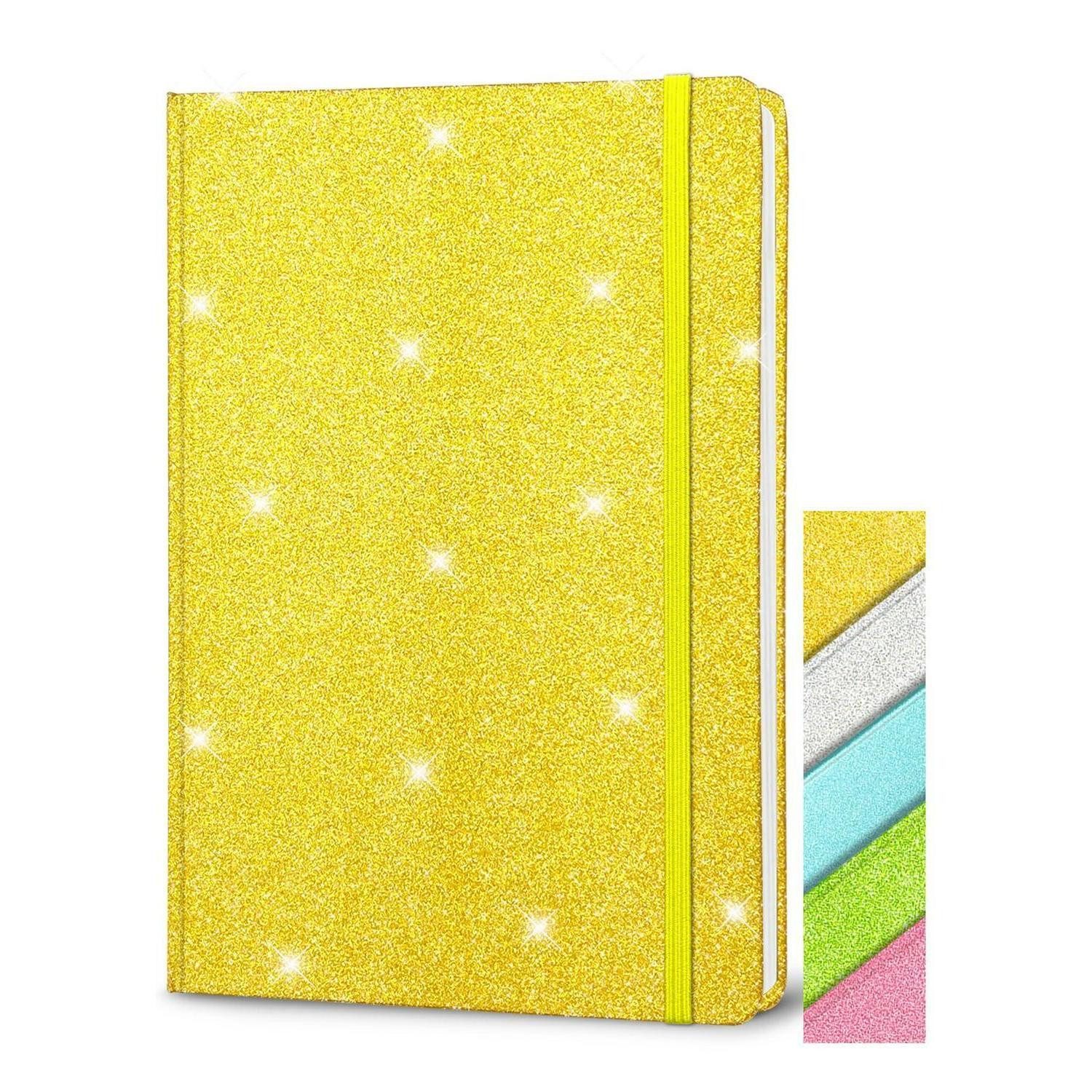 LuxusKollektion Tagebuch Notizbuch A5 Liniert Glitzer Golden