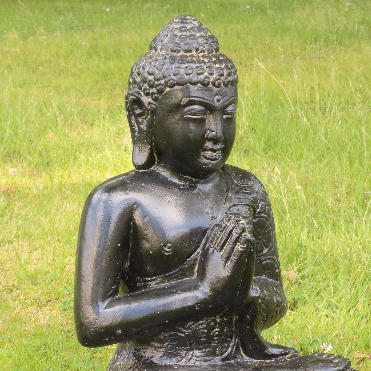 Oriental Galerie Dekofigur Buddha Figur sitzed Garten Steinfigur Greetings GRC 45 cm (1 St)