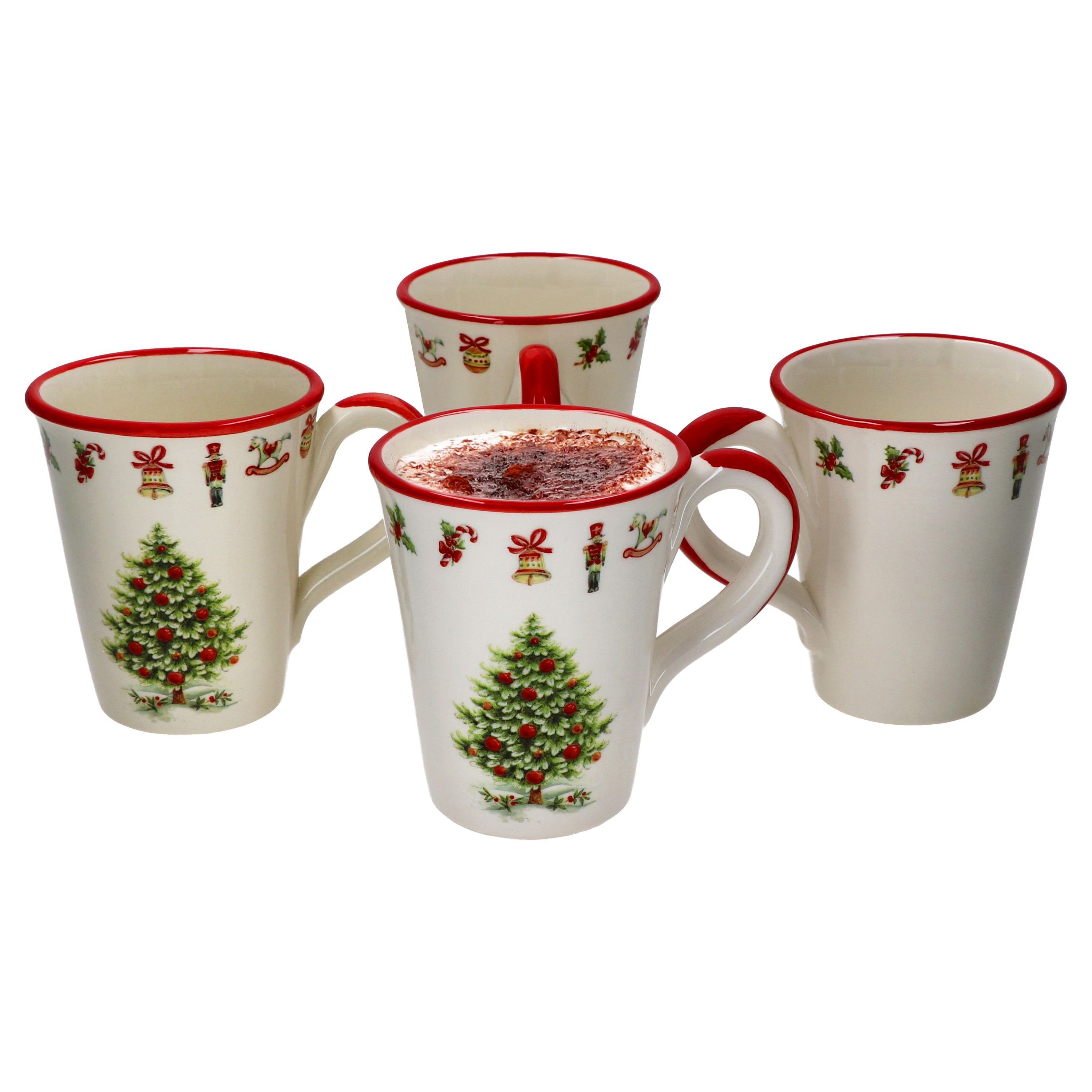Kaffeebecher Tassen 340ml Keramik Glühwein Maestro 4x MamboCat Becher Tee, Natale