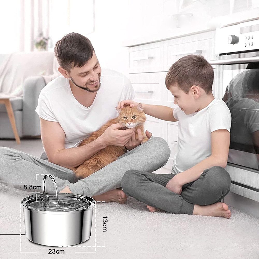 TUWENA Trinkbrunnen Trinkbrunnen für Katze, Katzenbrunnen aus Edelstahl